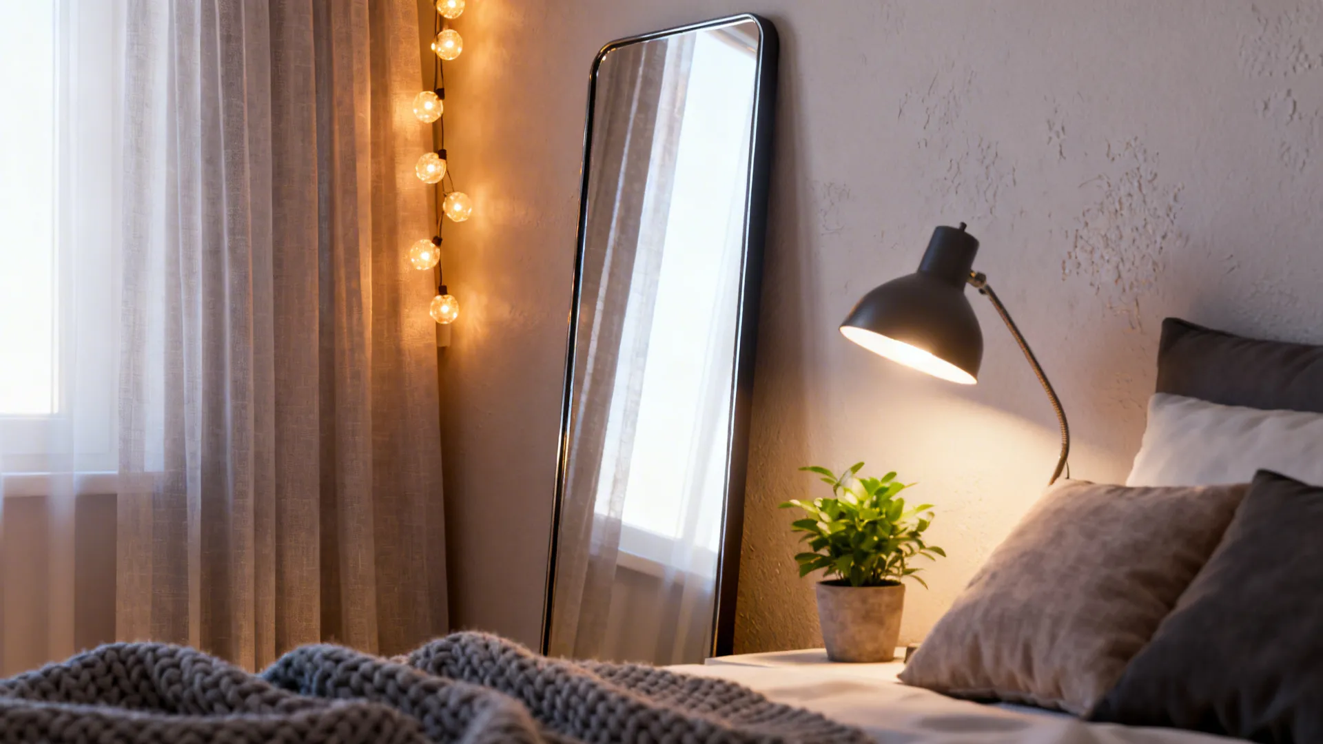 4. Light colors, mirrored accents, and layered lighting