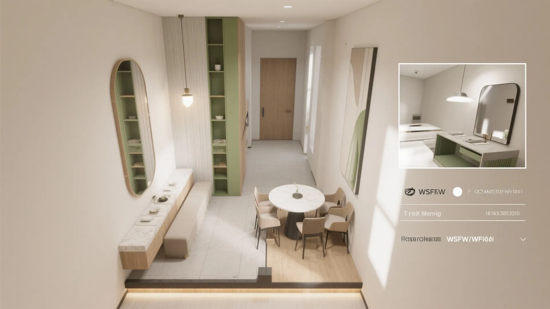 Idea 3: Use mirrors, vertical storage and a rendered plan