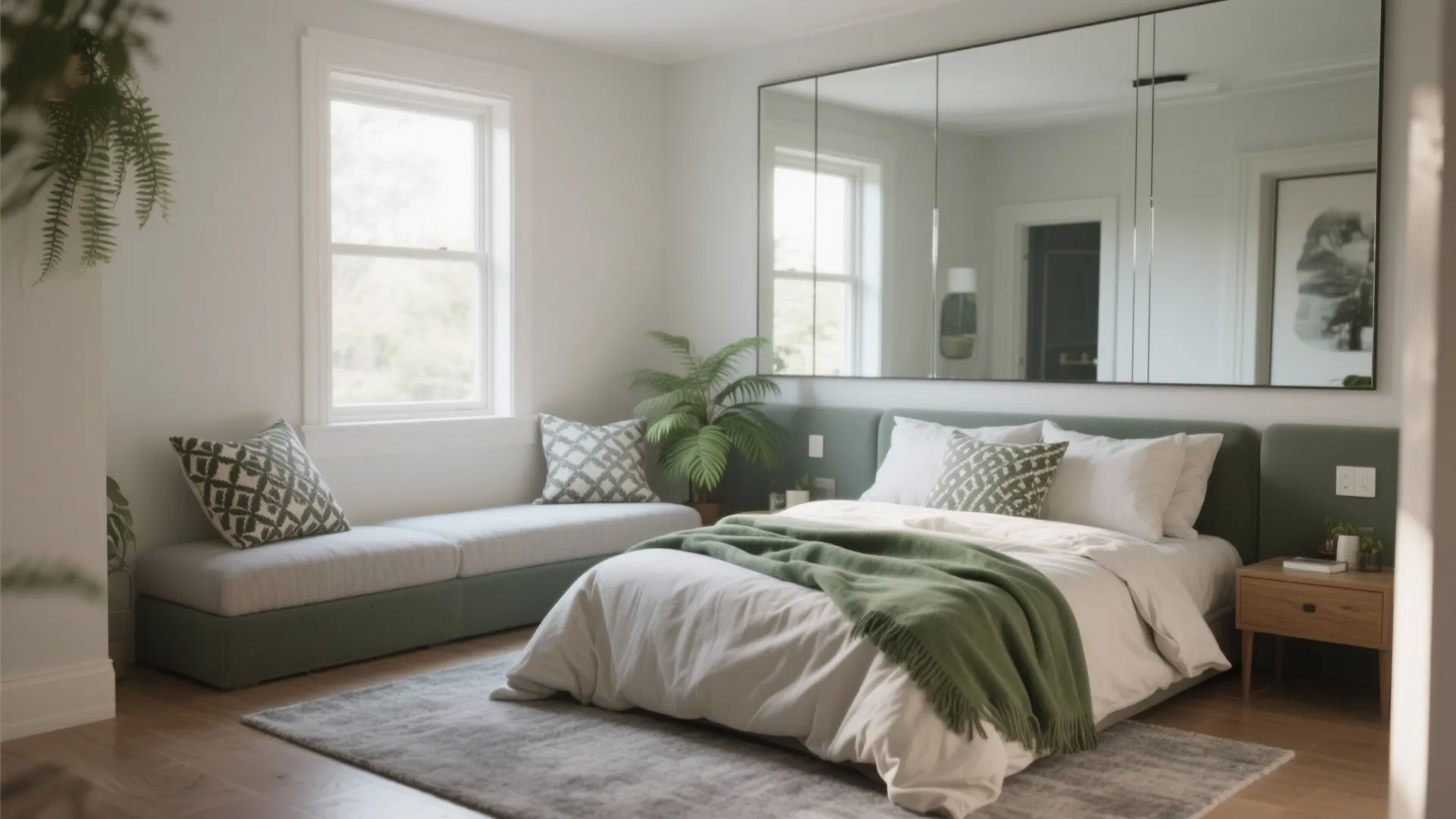 4. Use color, textiles, and mirrors to expand the feel