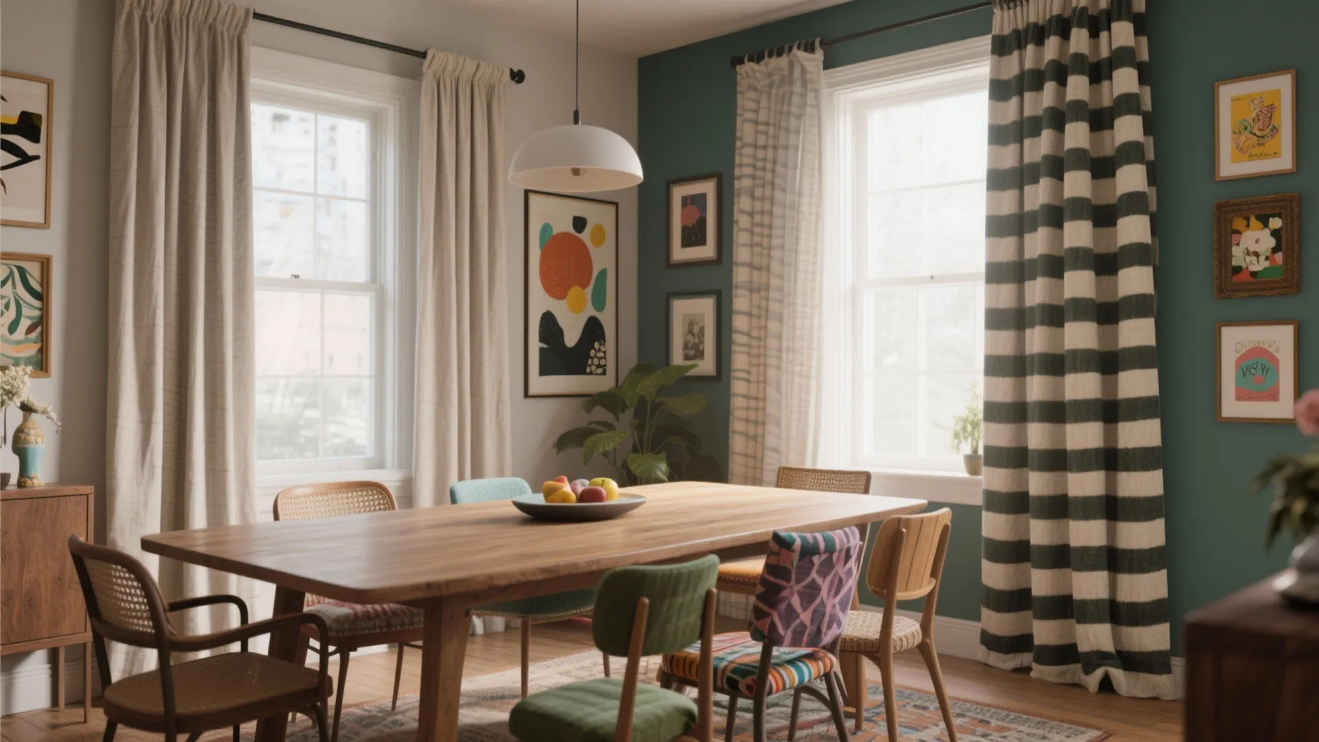 5. Mismatched panels for an eclectic, collected look