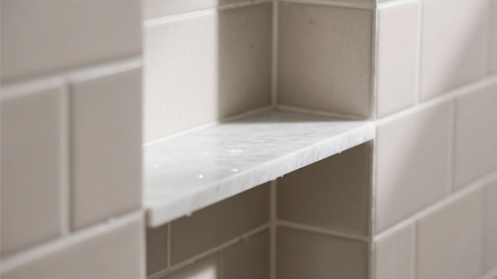 Recessed Shower Niche with Mitered Tile Edges