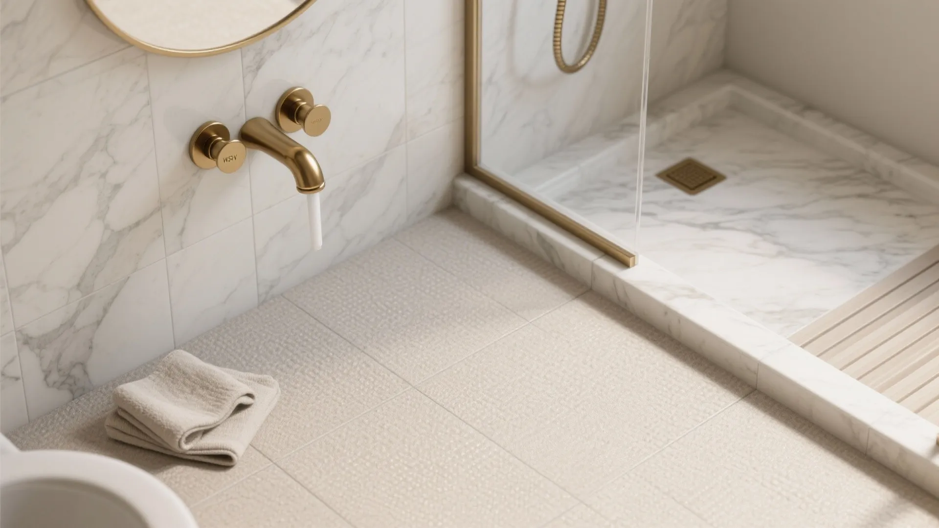 Mix Finishes: Matte Underfoot, Polish on the Walls