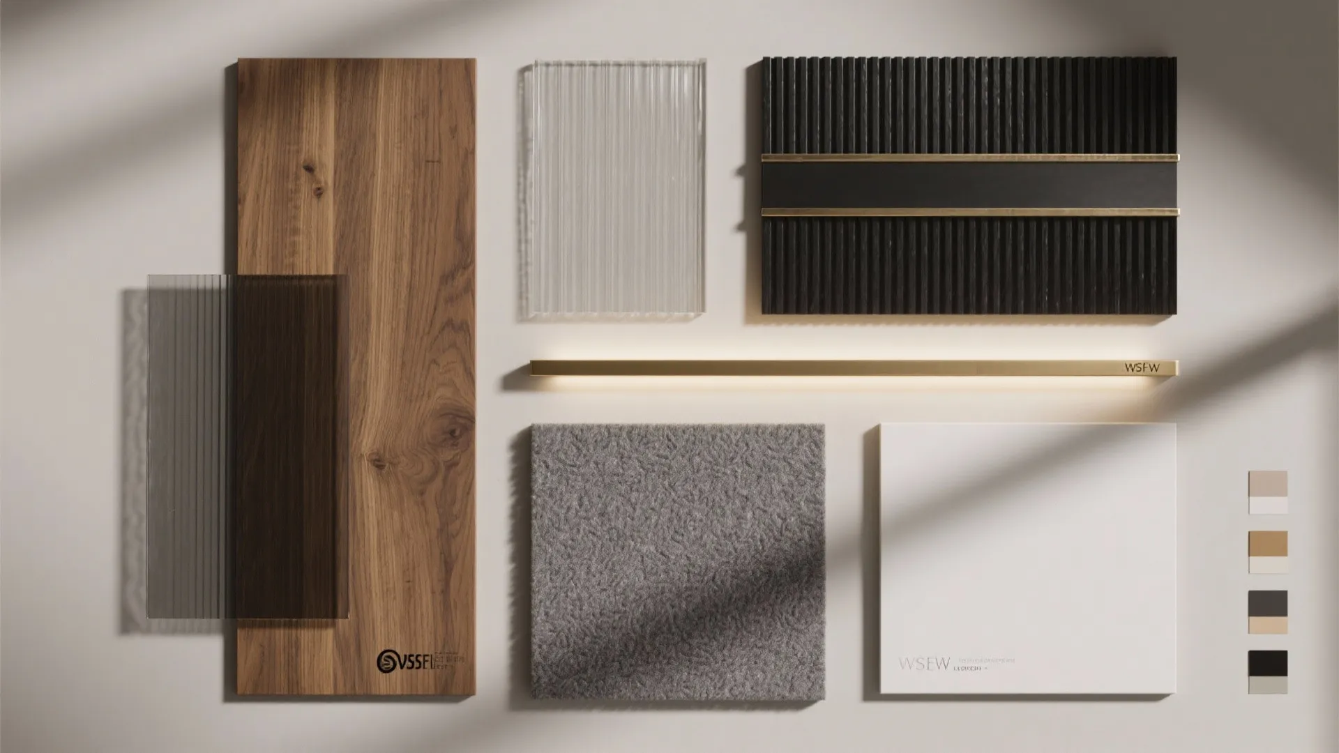 [Section: Idea 5] Mixed-Material Feature Wall: Wood + Glass + Metal