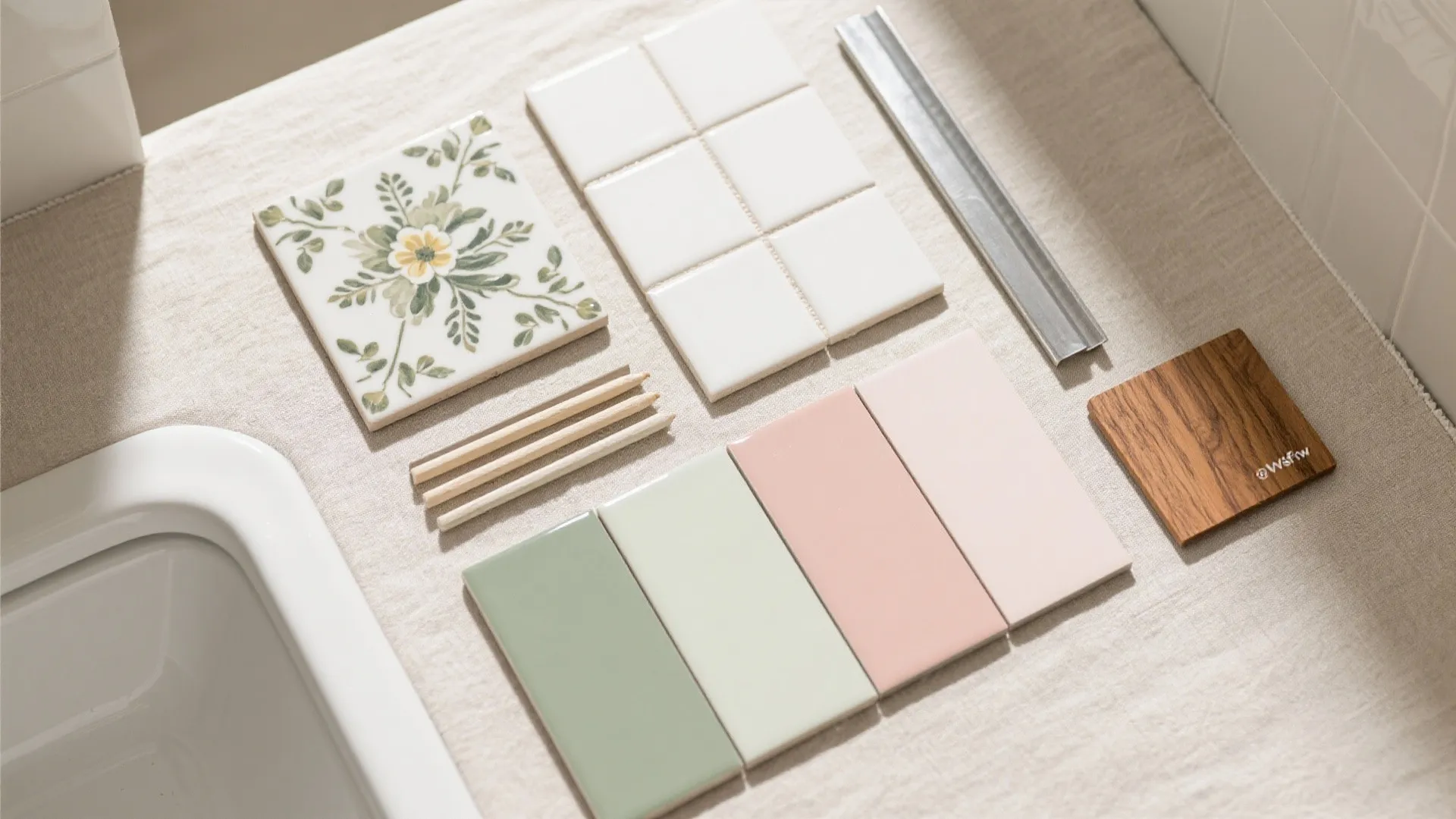 Mix-and-Match: Floral Patterns + Plain Field Tiles