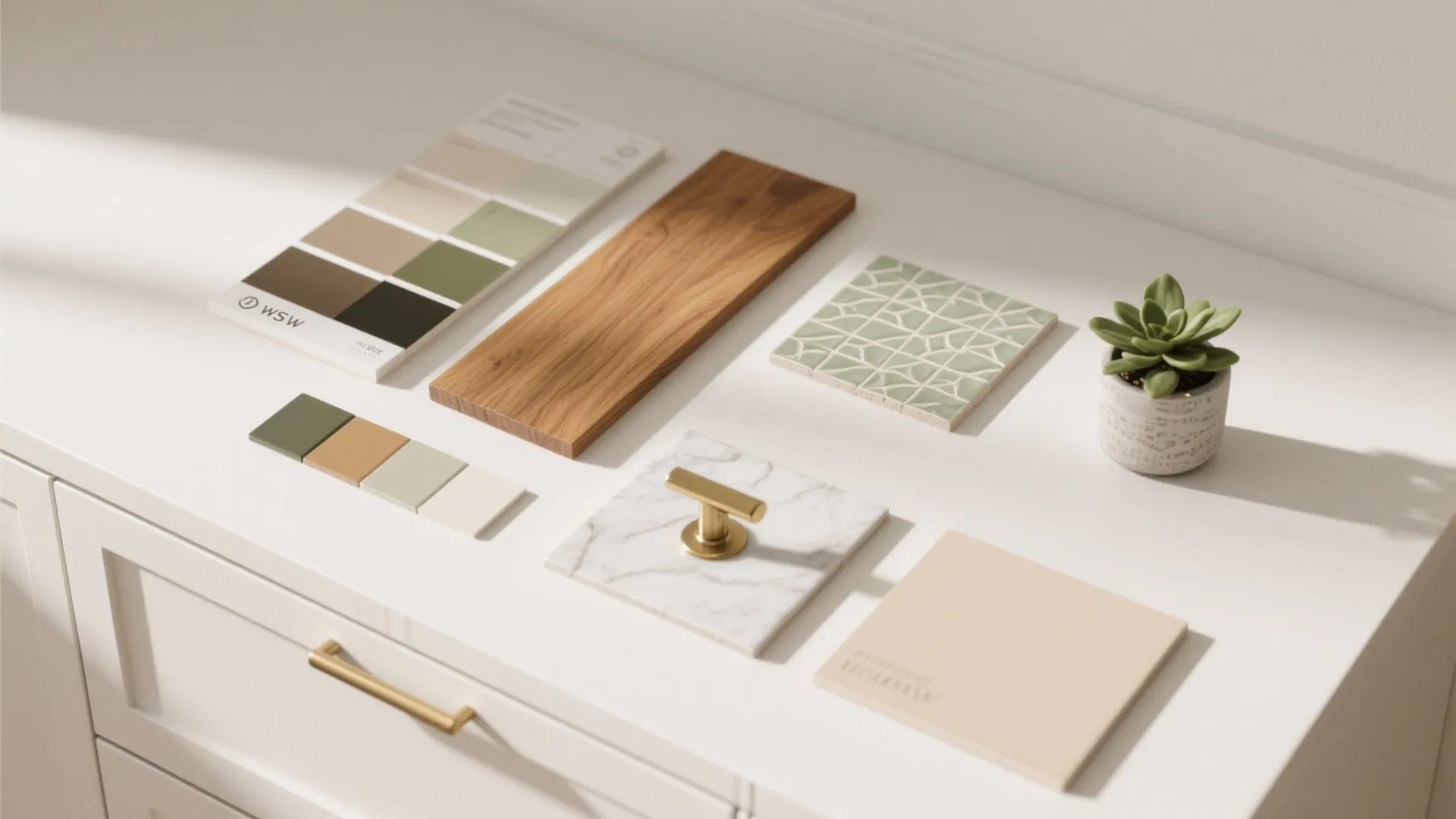 5. Mix Materials — Wood, Paint, and Tile