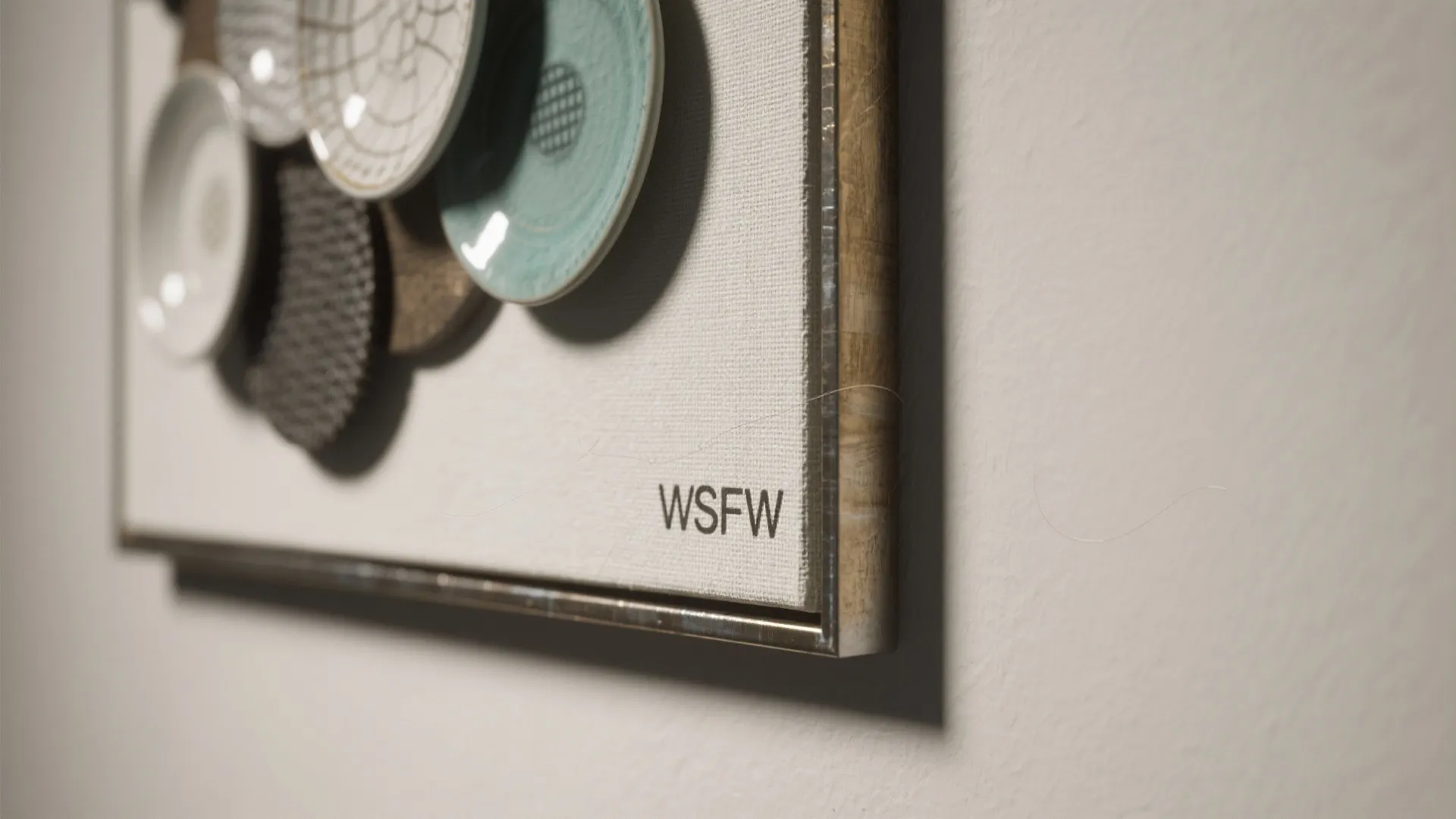 4. Mix Materials: Canvas, Metal, and Ceramic