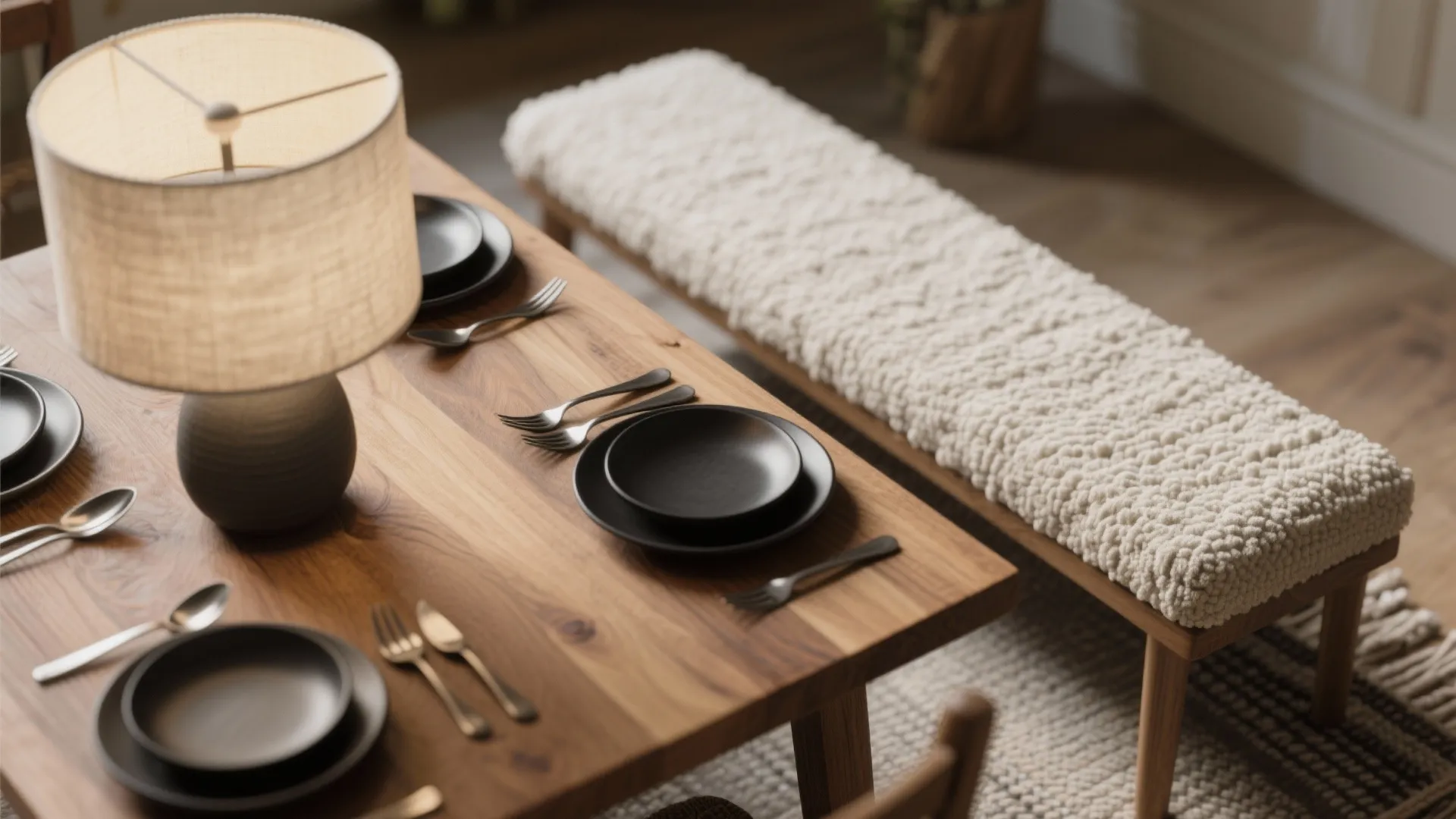 4) Mixed materials, warm wood, and soft acoustics