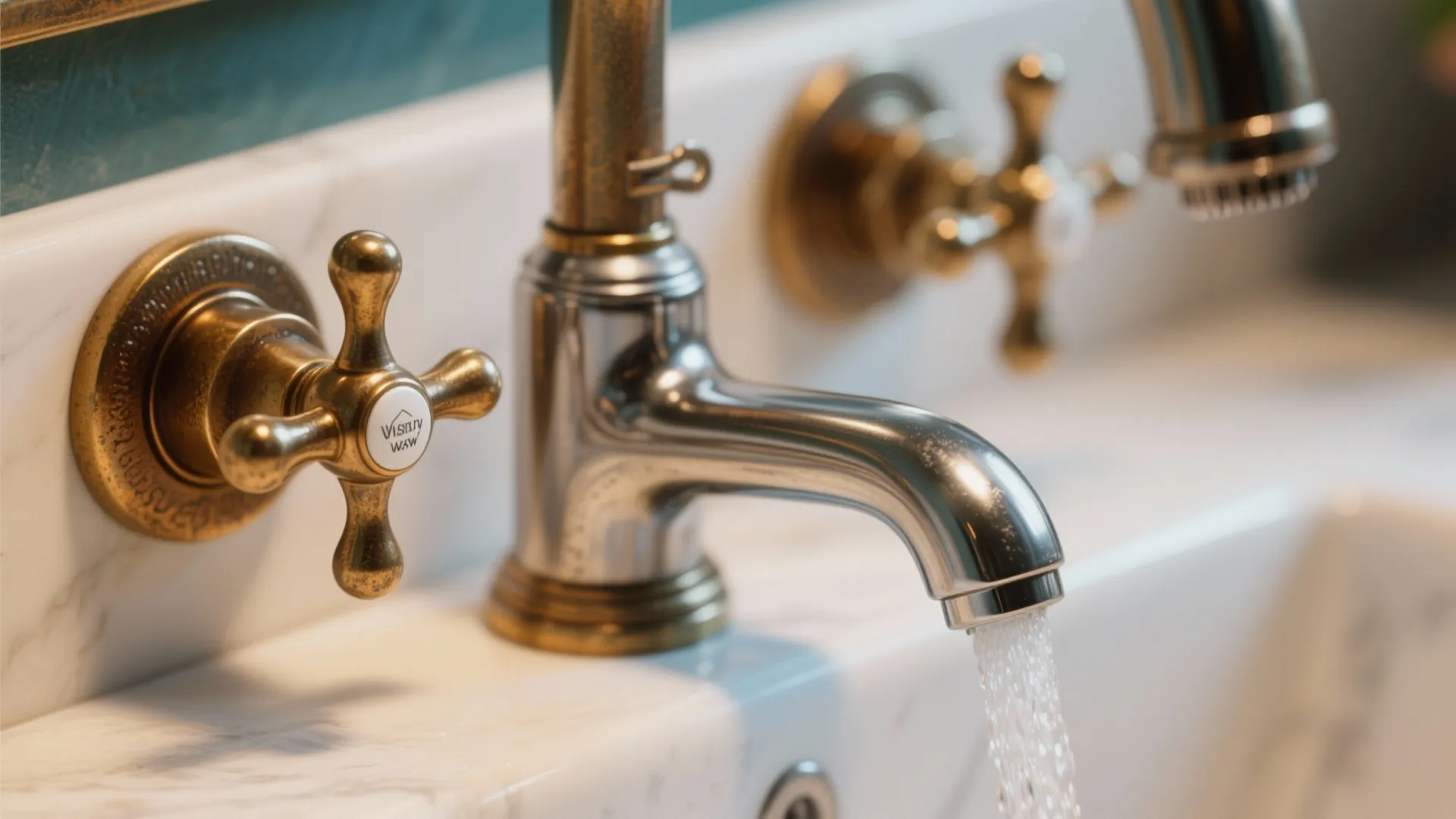 4. Mixing metals: brass handles, stainless sprayer