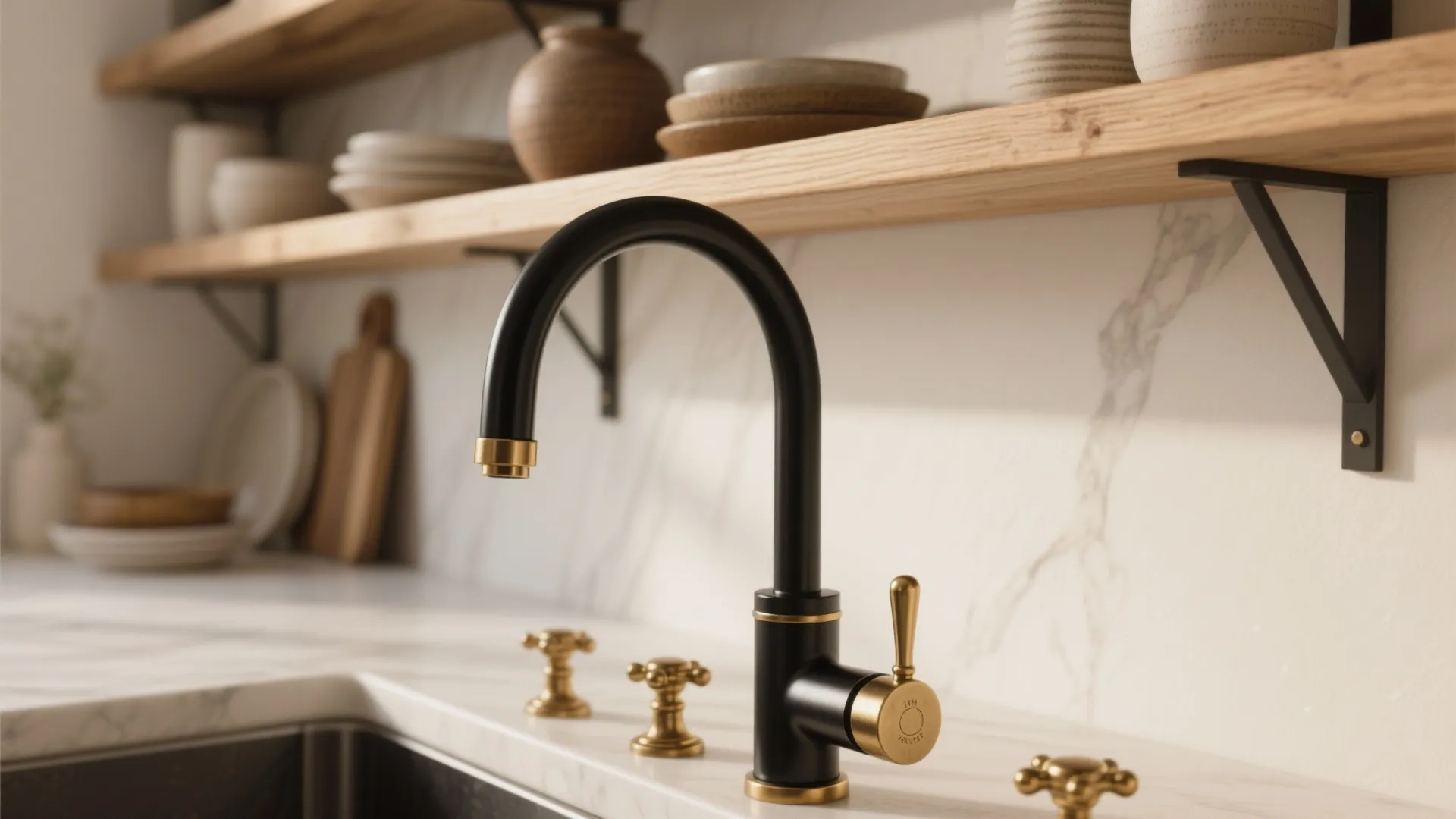 4. Mix metals and add warm wood tones