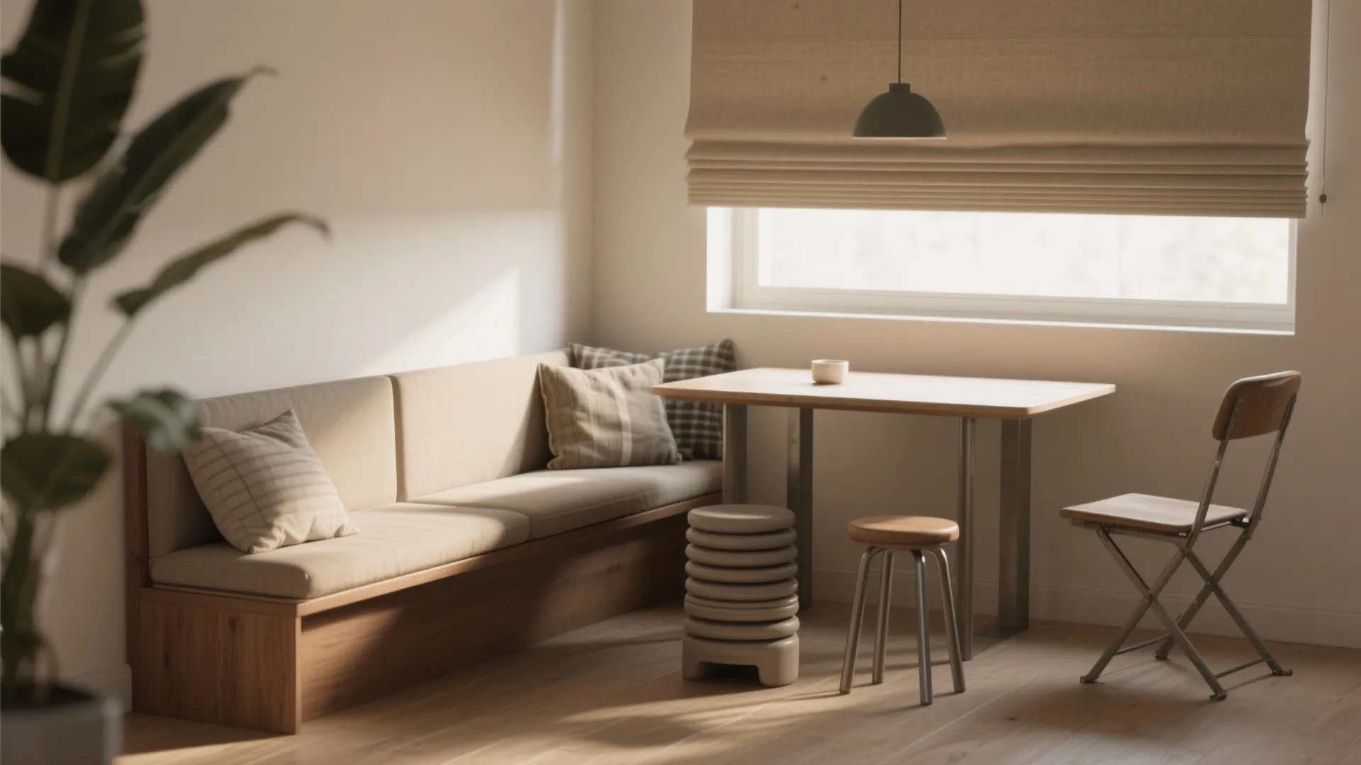 4. Mix Seating: Benches, Stools and Foldables