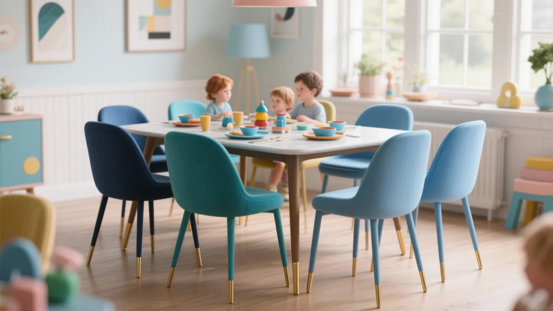 2. Use mixed blue tones for a layered look