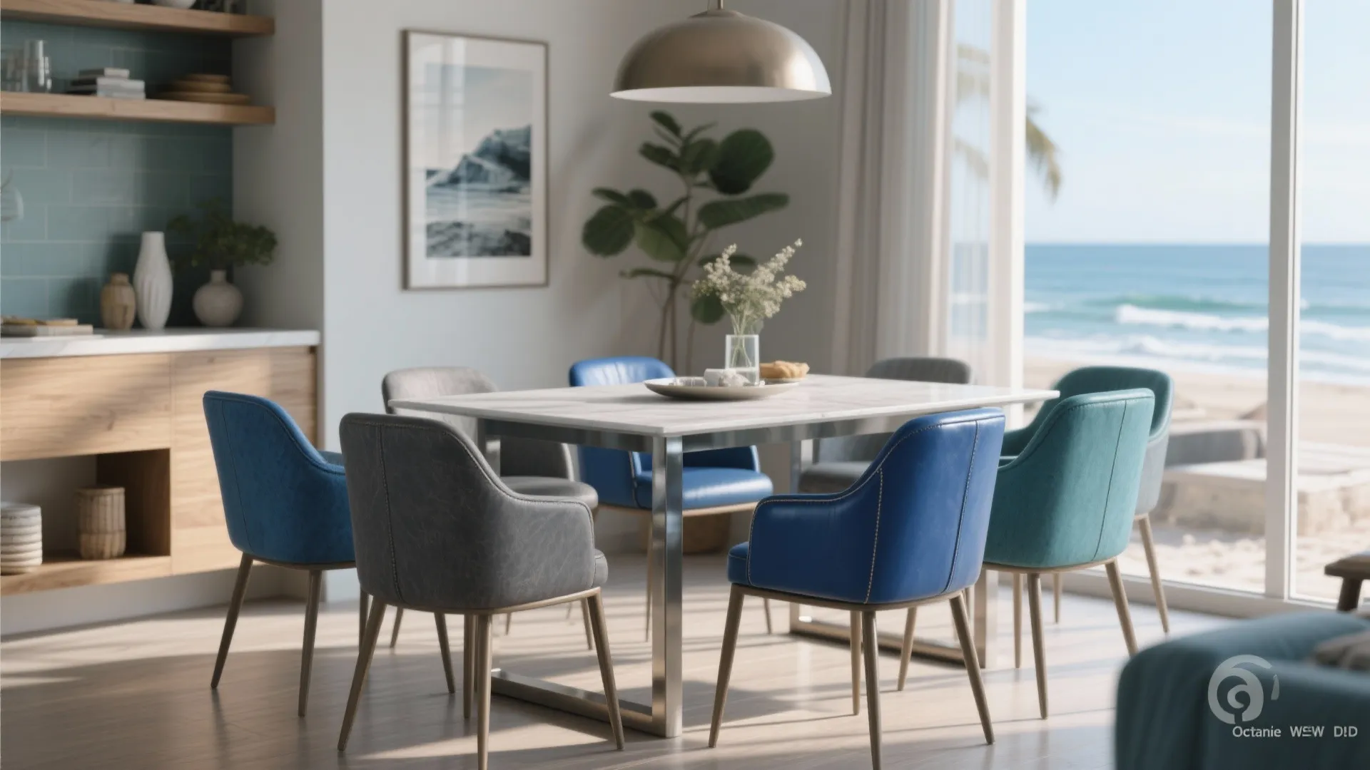 2. Mix blues for a layered coastal vibe