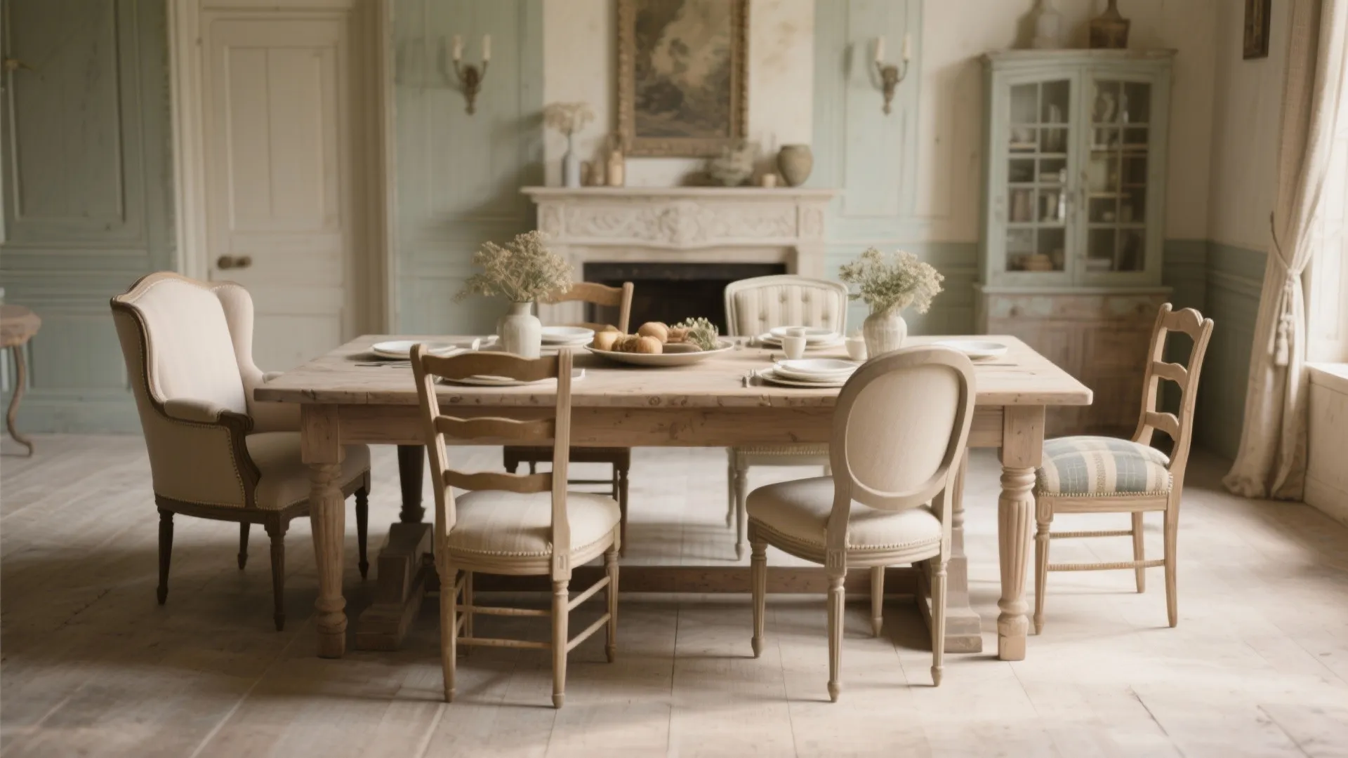 2. Mix chair styles for lived-in Country French charm