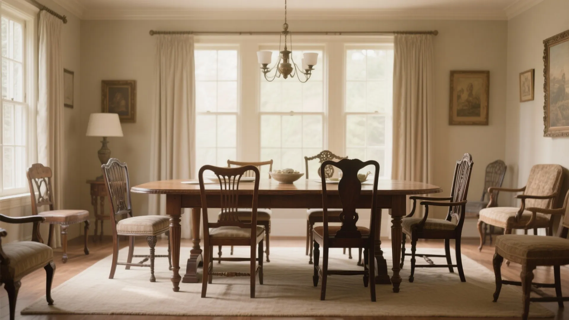 3. Mix Antique and Reproduction Chairs