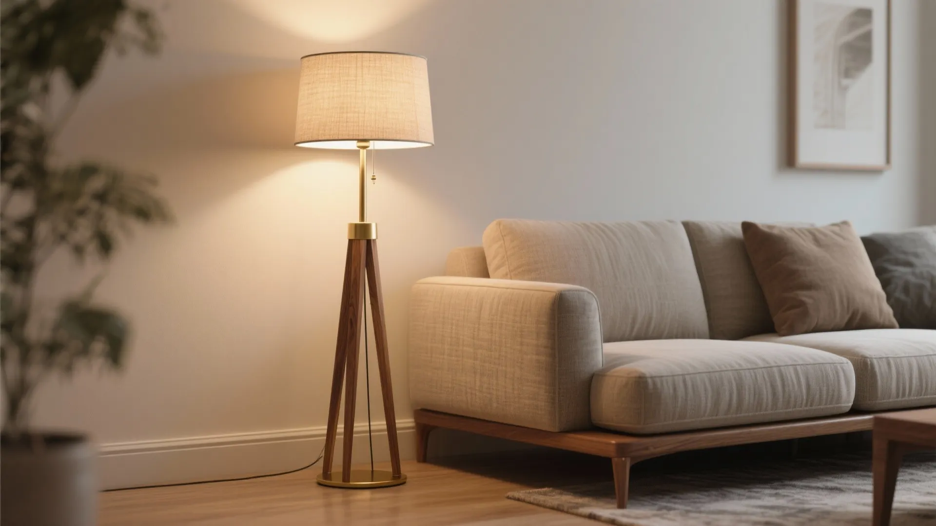 5. Mixed-material floor lamps to add warmth