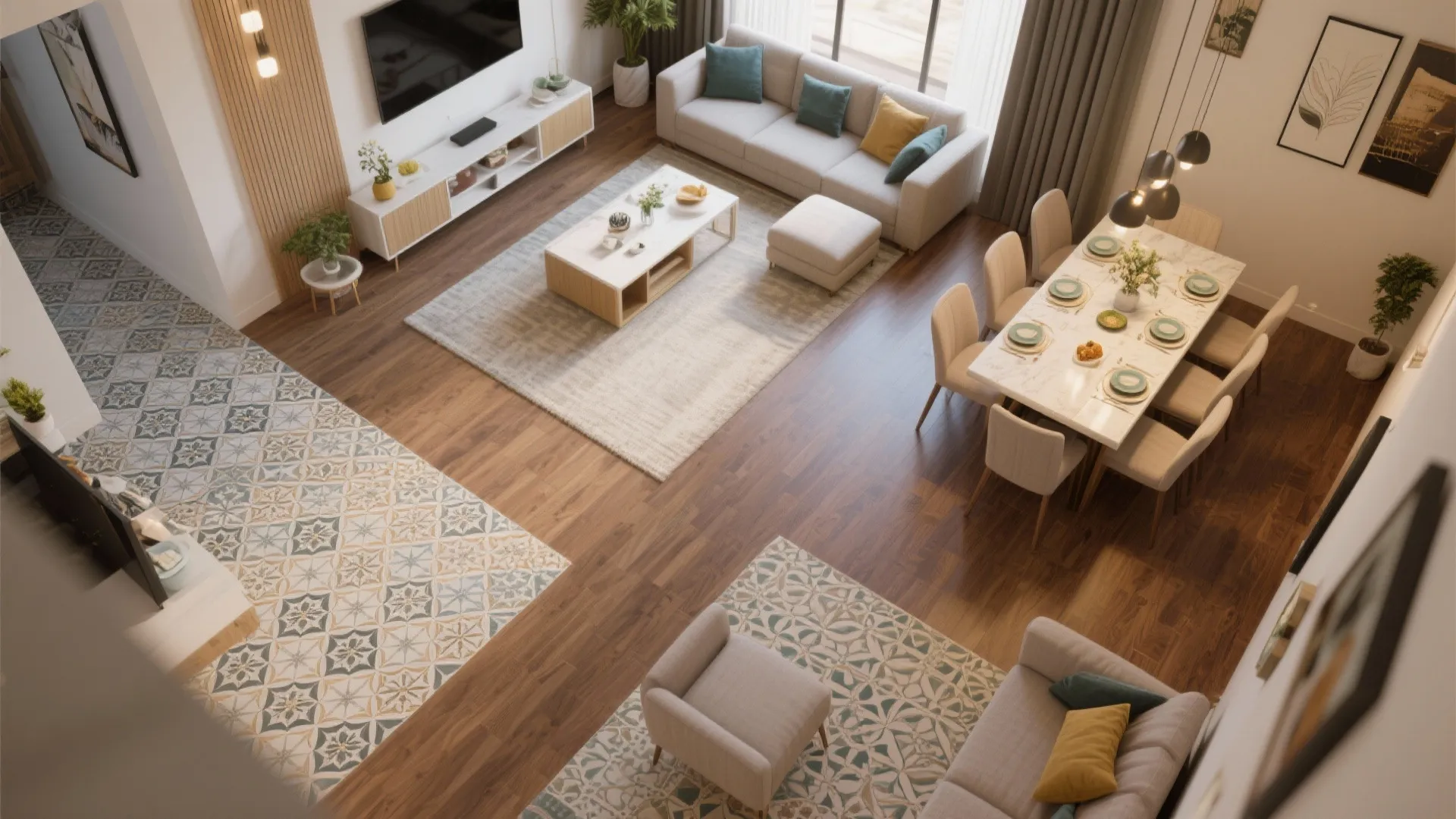 Mixed Flooring for Zoning
