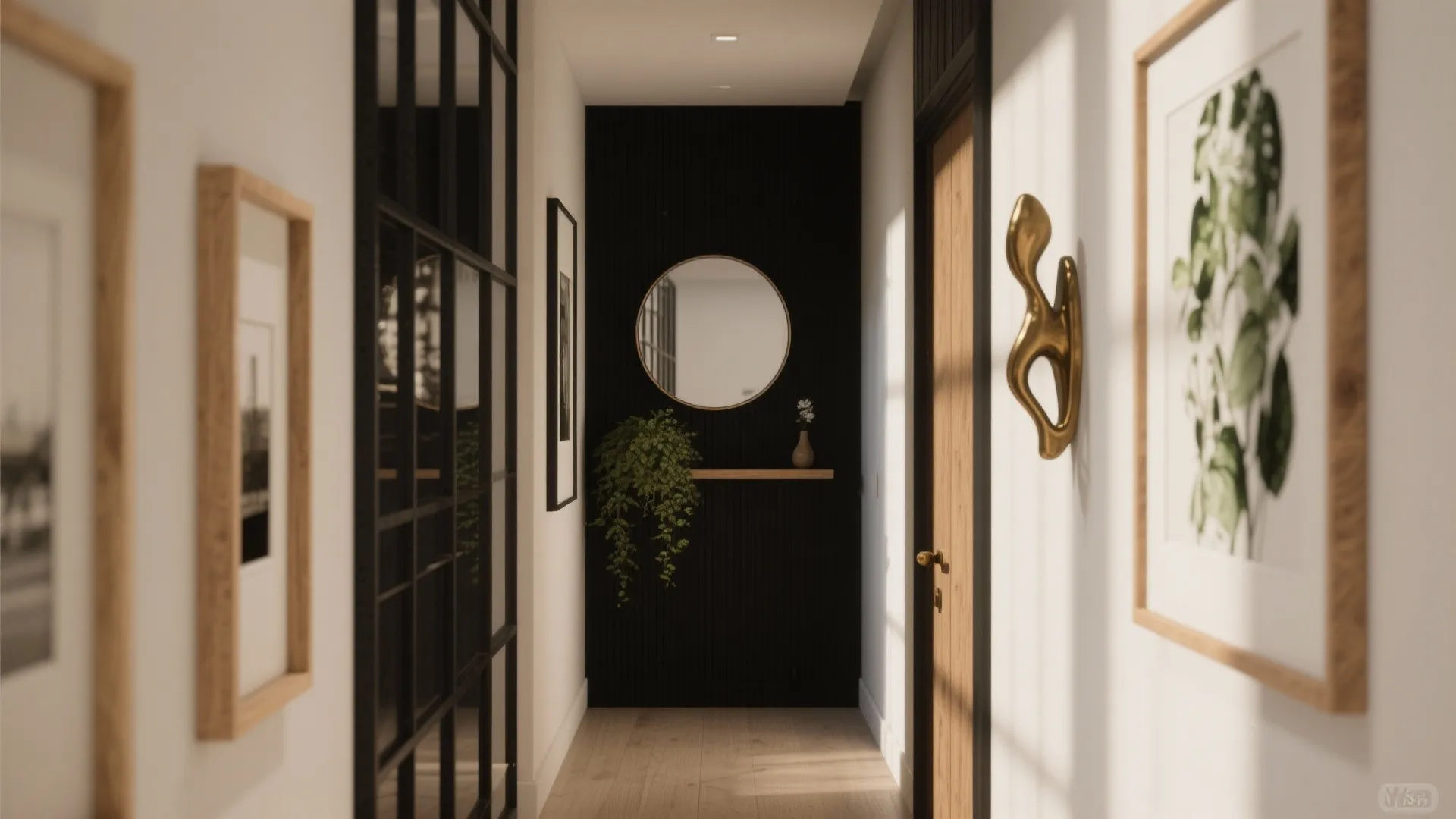 Idea 3: Mixed-Material Gallery with Mirrors