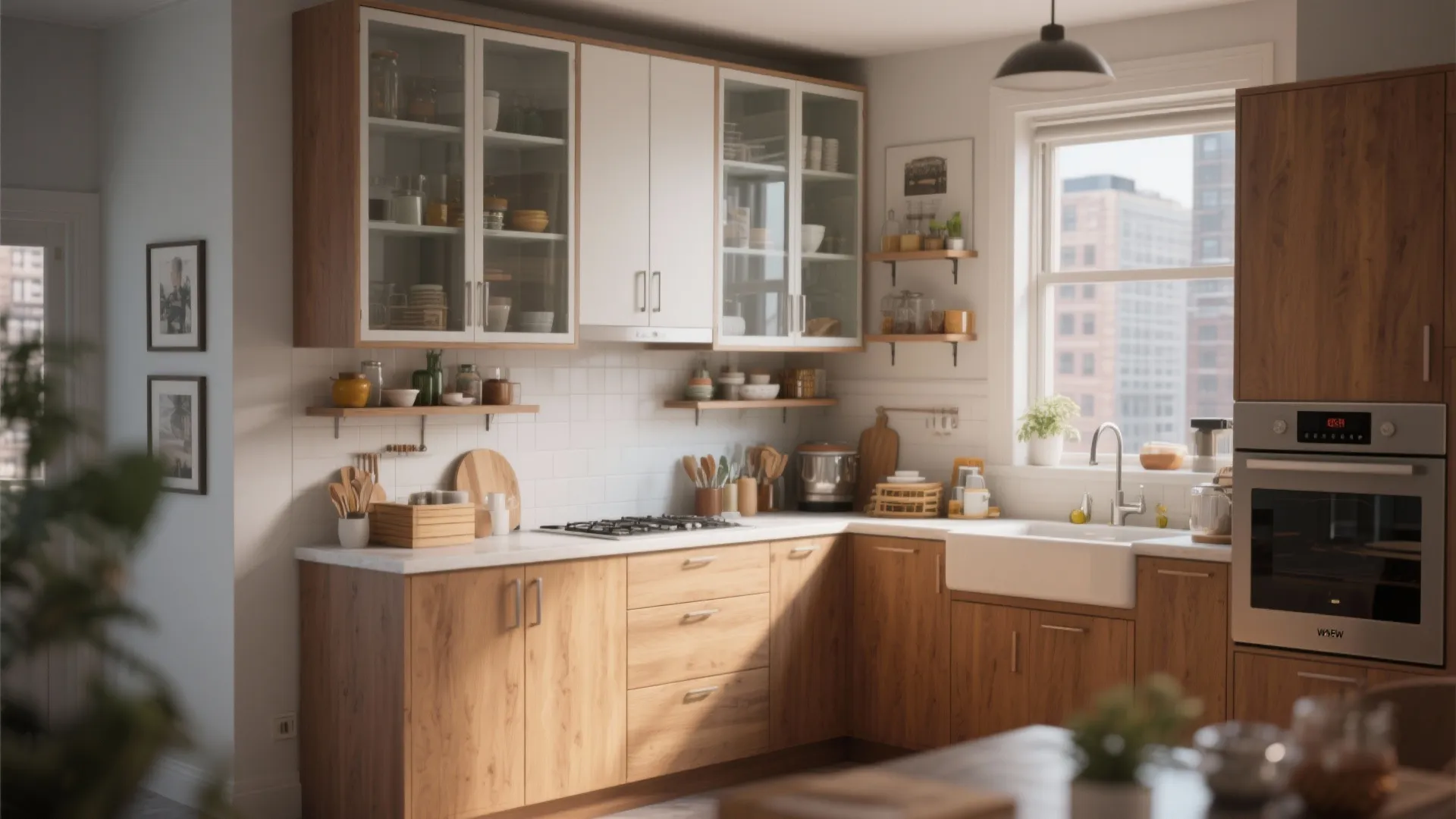 5. Mix glass and solid doors for practical balance