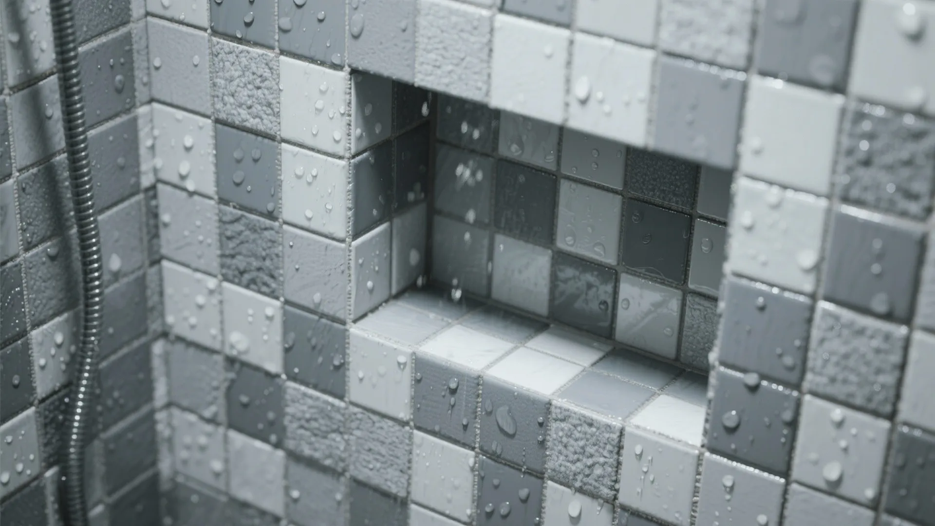 4. Mixed-gray mosaic for tactile interest in wet zones