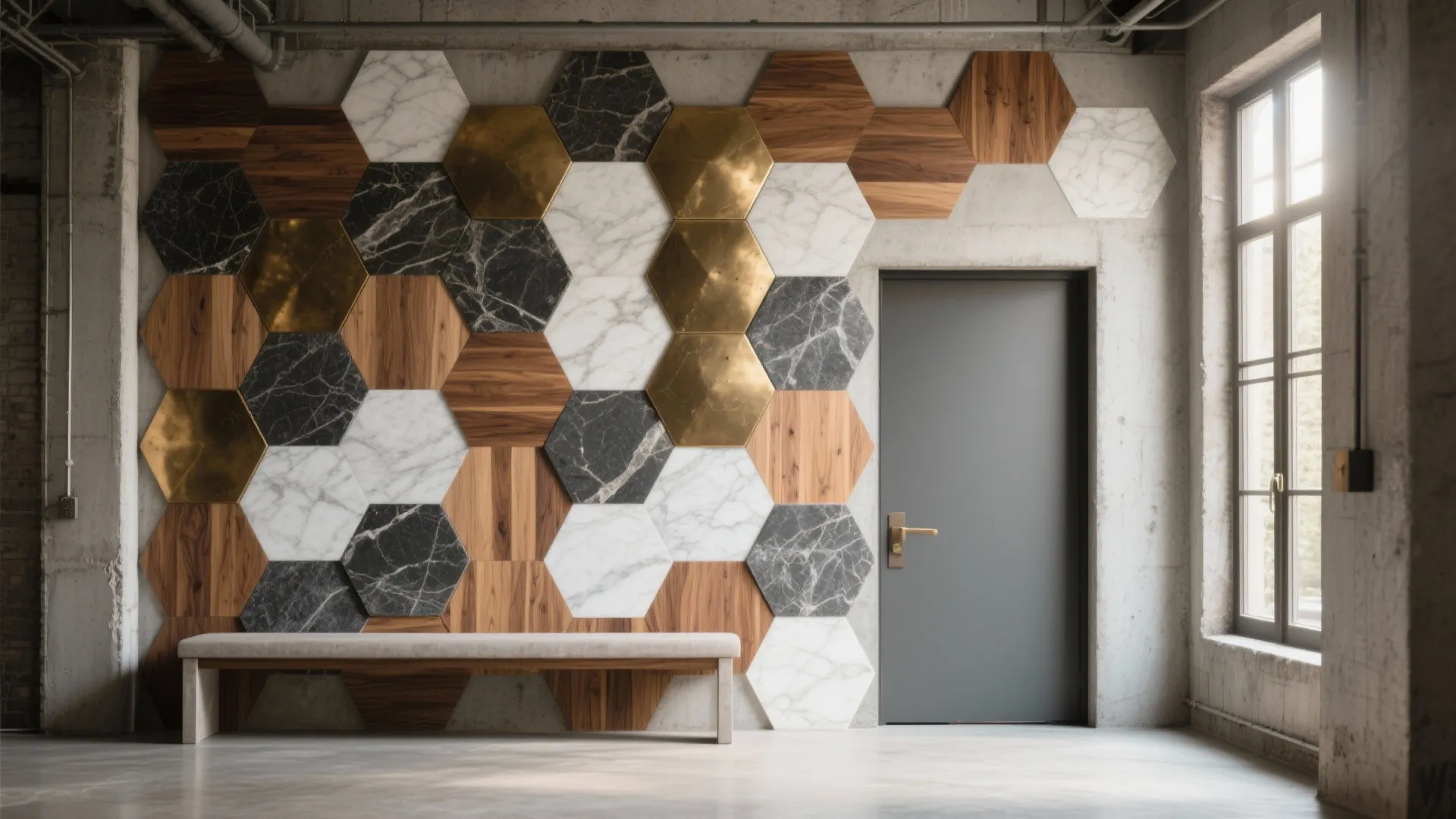 Mixed-Material Hexagon Patterns