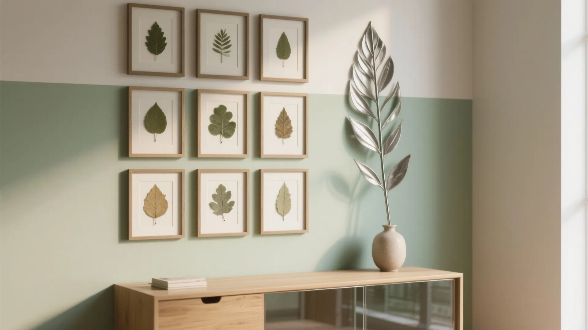 Mixed Leaf Decor with Sustainable Finishes
