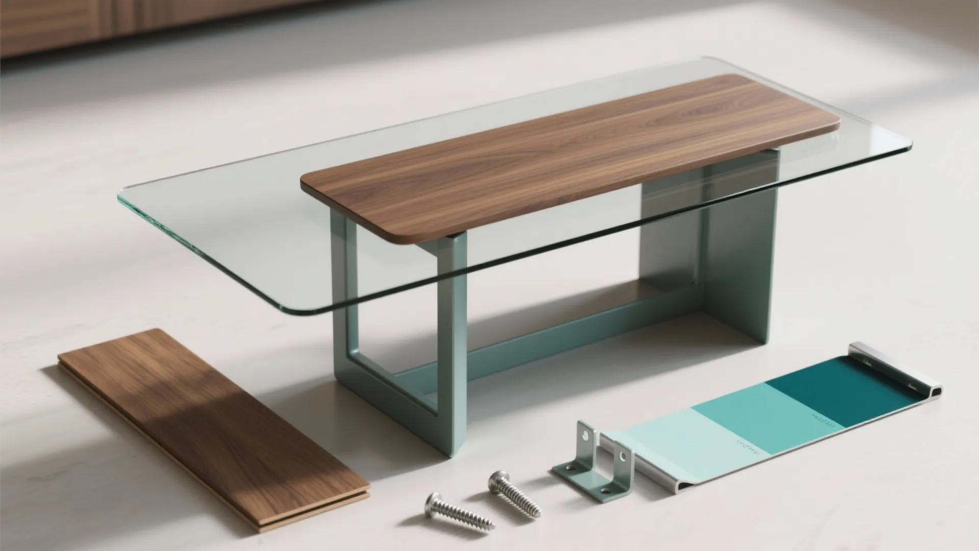 5. Mixed-material minimalist table with painted base