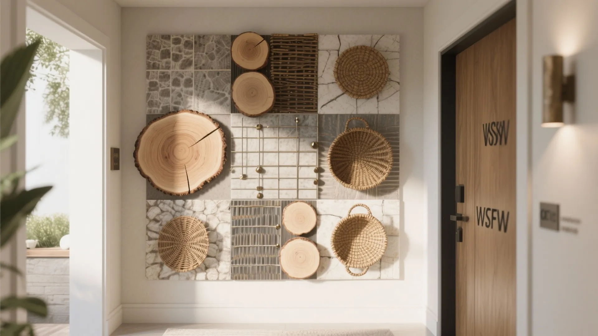 Mixed-Material Collage Wall