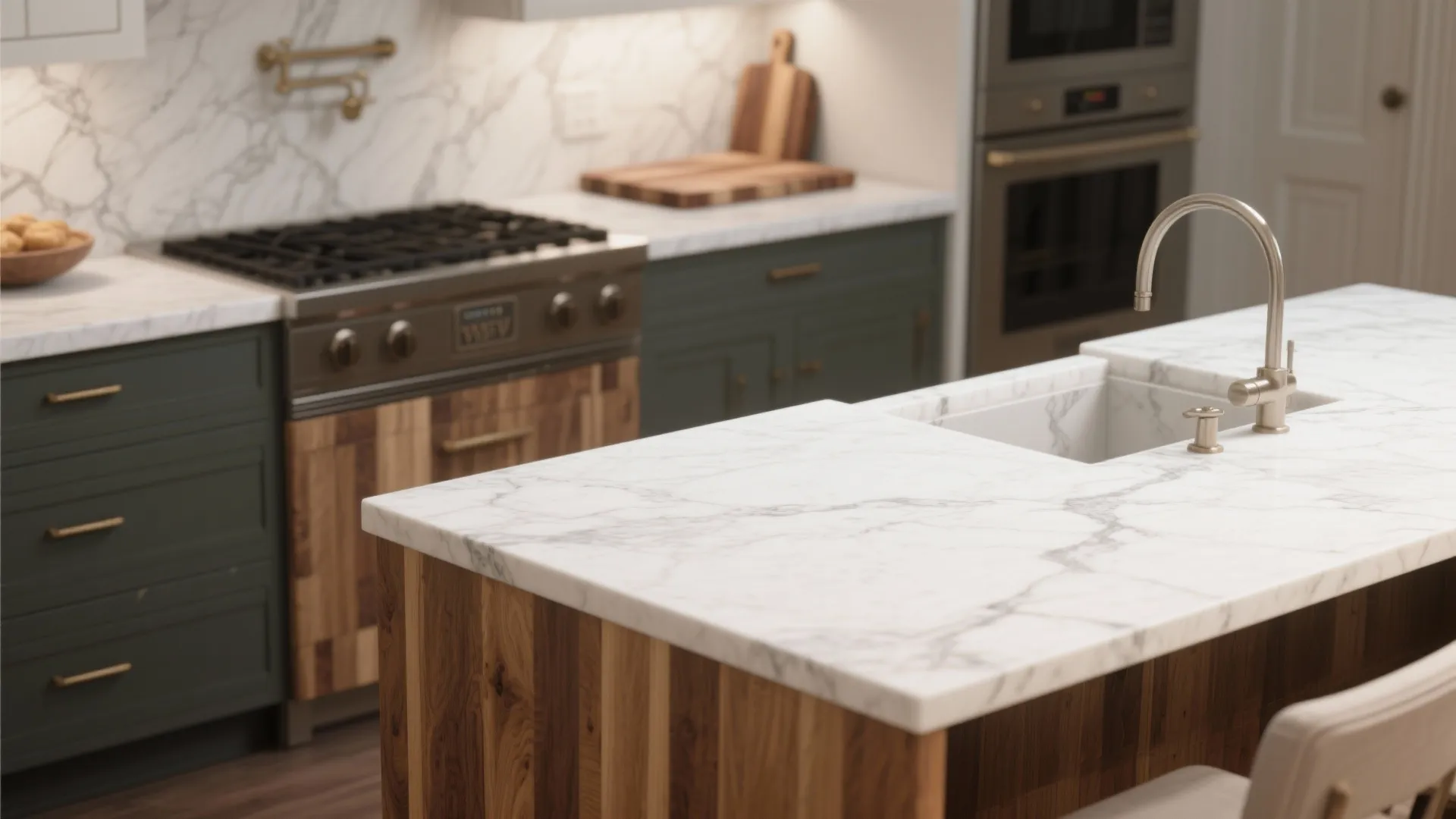 7. Mixed-Material Countertops