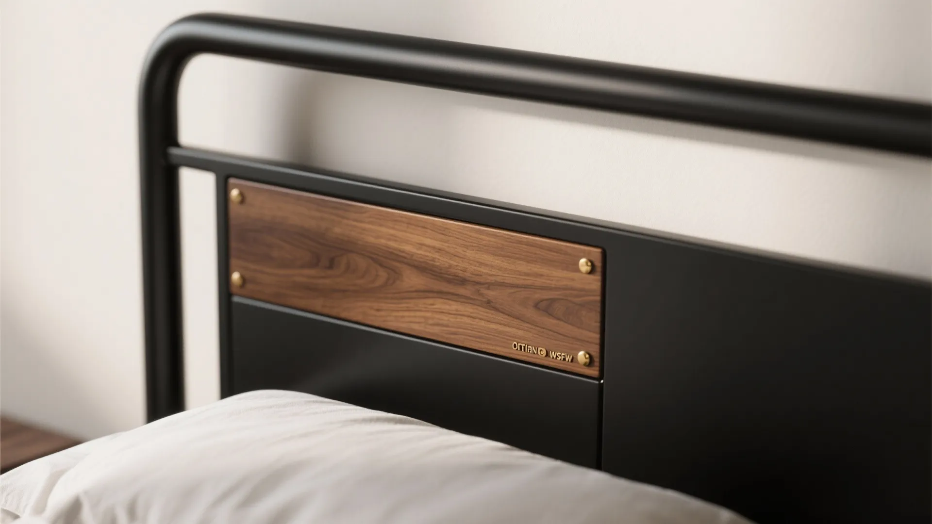 4. Mixed-material black furniture (wood + metal)