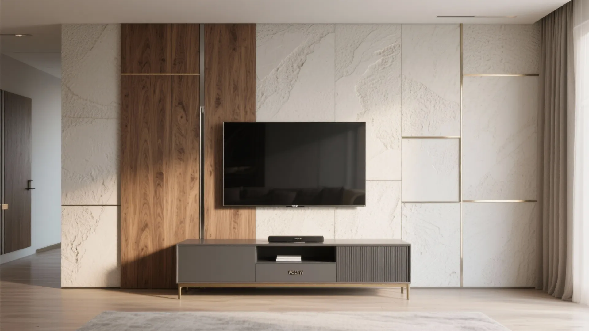 3. Mixed-Material Feature Wall