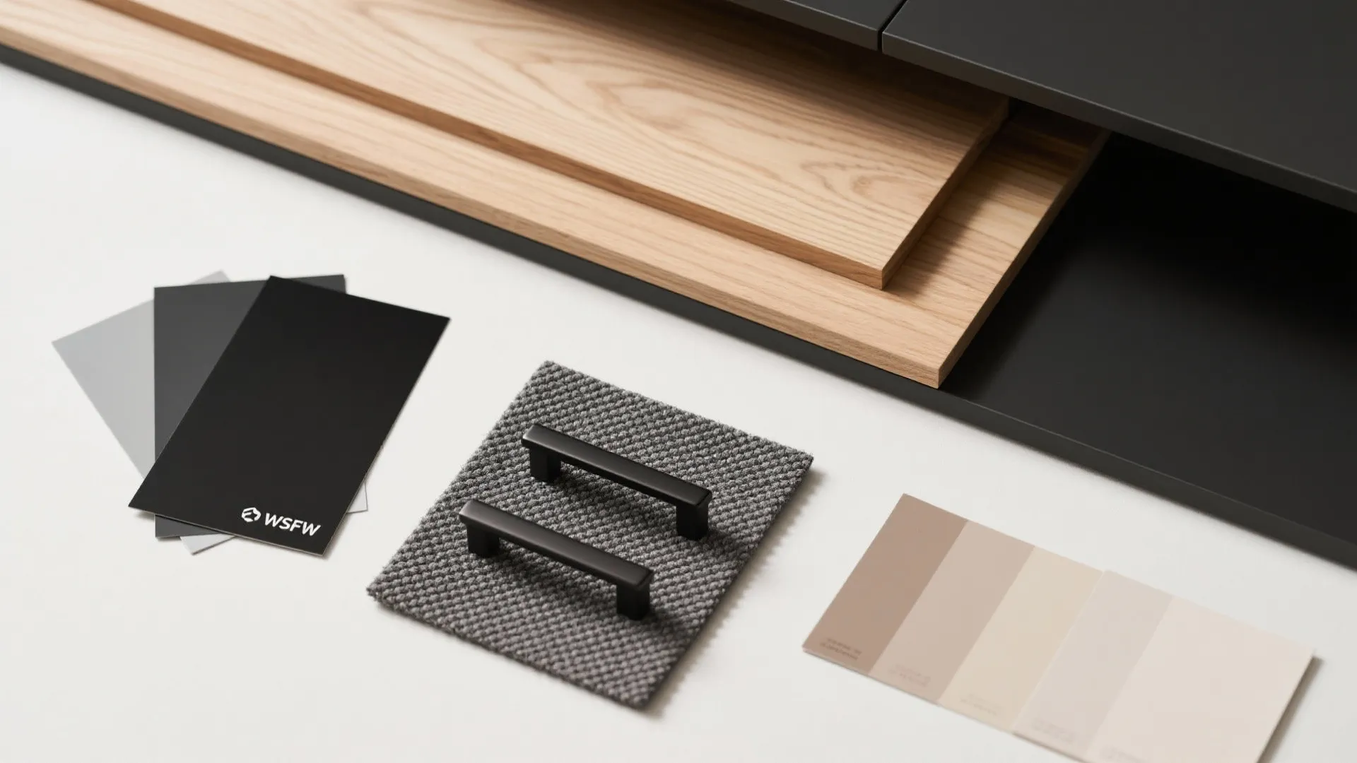 Mixed Material Unit: Warm Wood + Matte Black Accents
