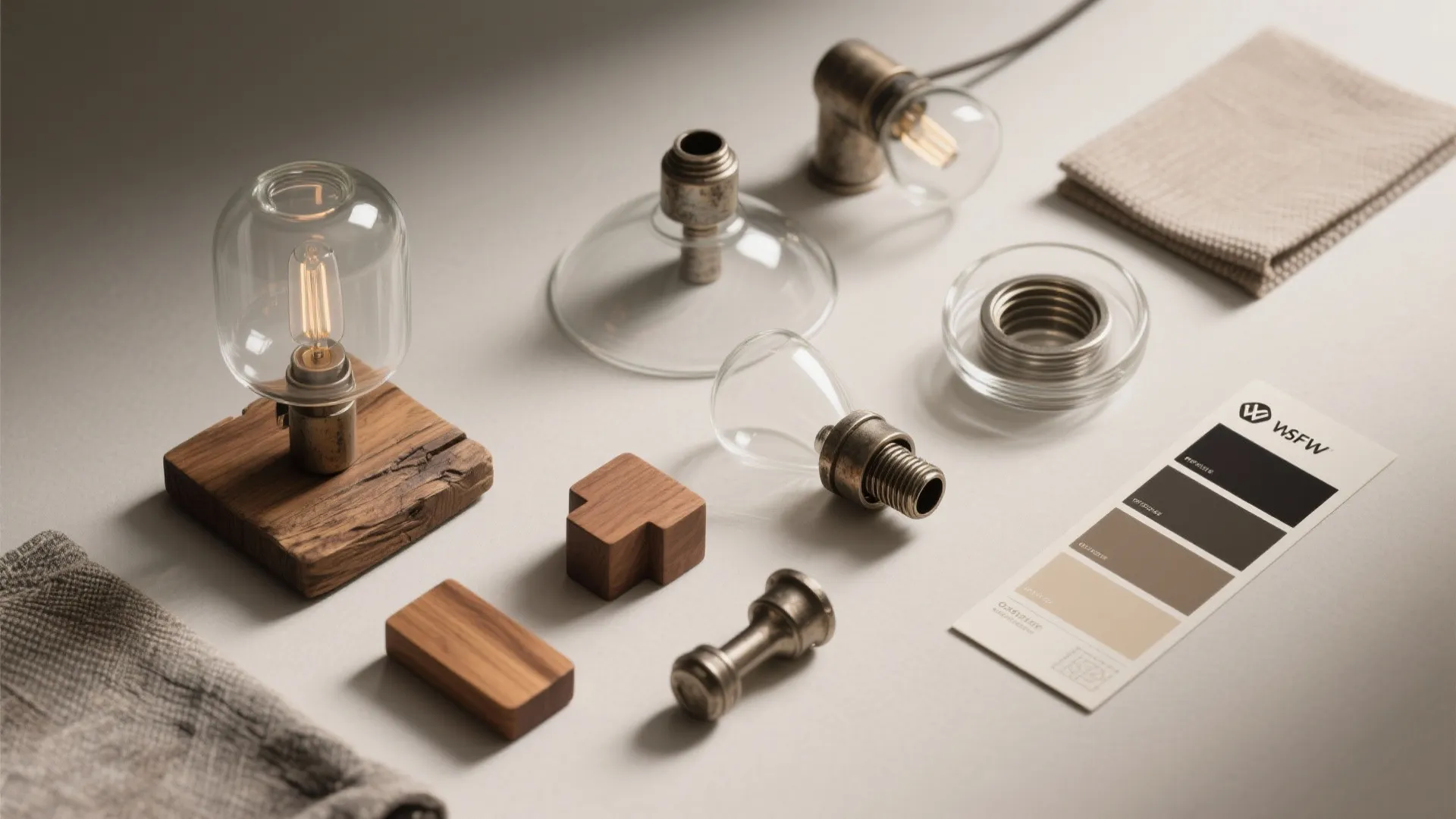 5. Mixed-Material Cluster (Wood + Glass)