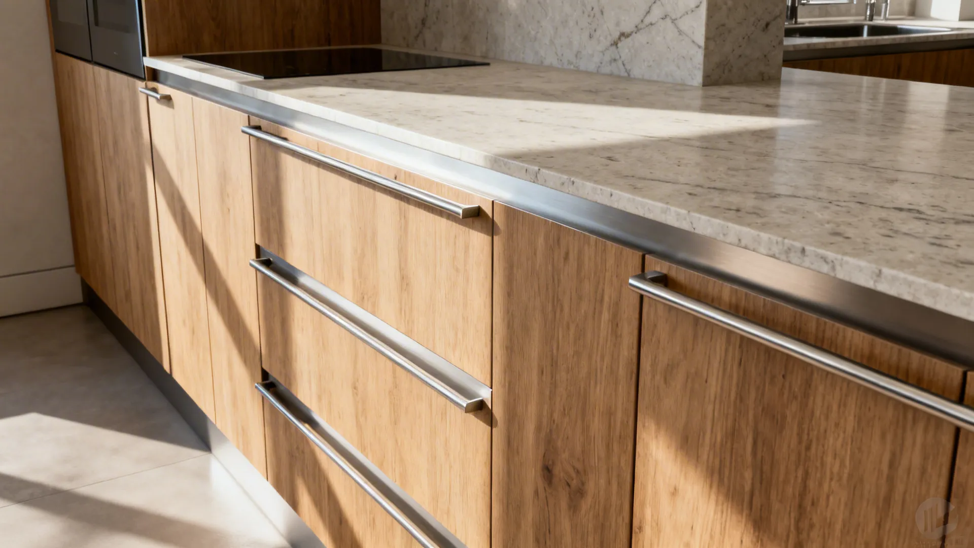 Mixed materials: wood, stone, and metal accents