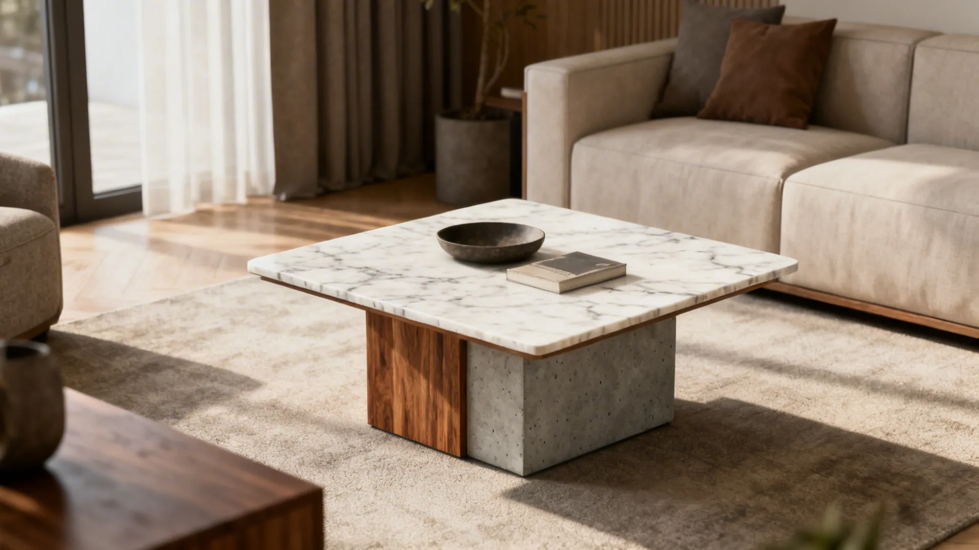 5. Mixed Material Marble Table