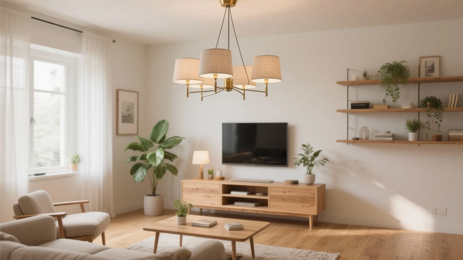 5) Mixed-material modern: wood, linen, and metal blends