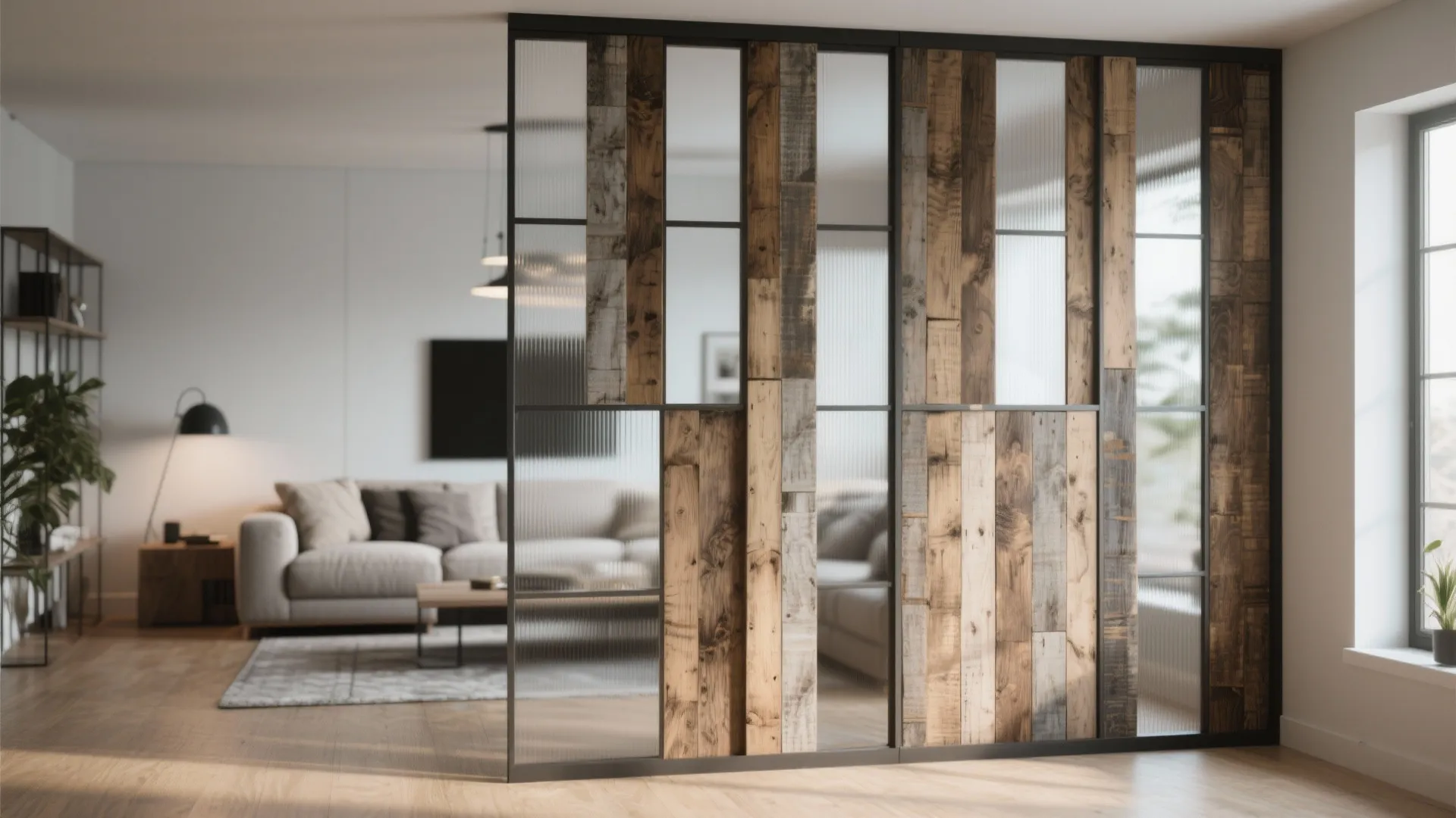 8. Mixed-Material Pallet Wall