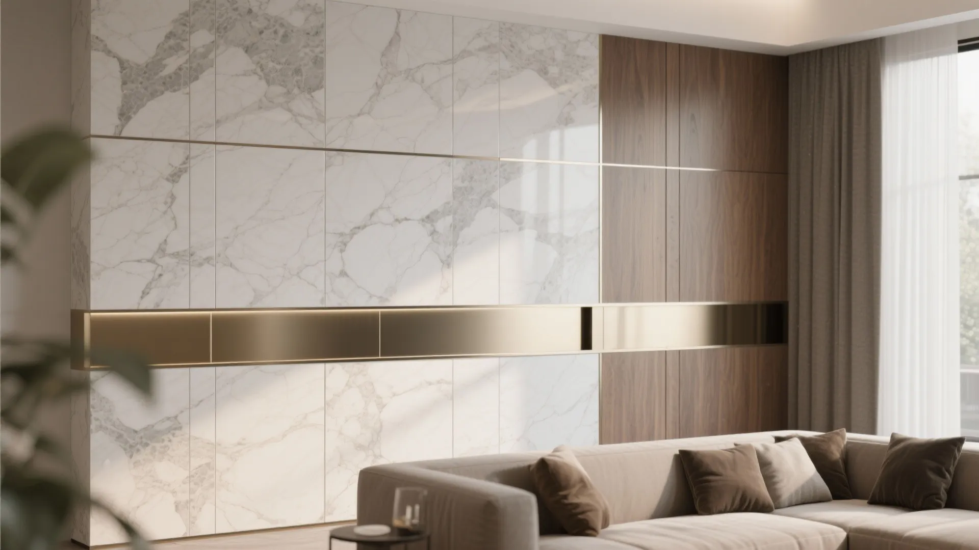 4. Mixed-material tile panels for layered sophistication