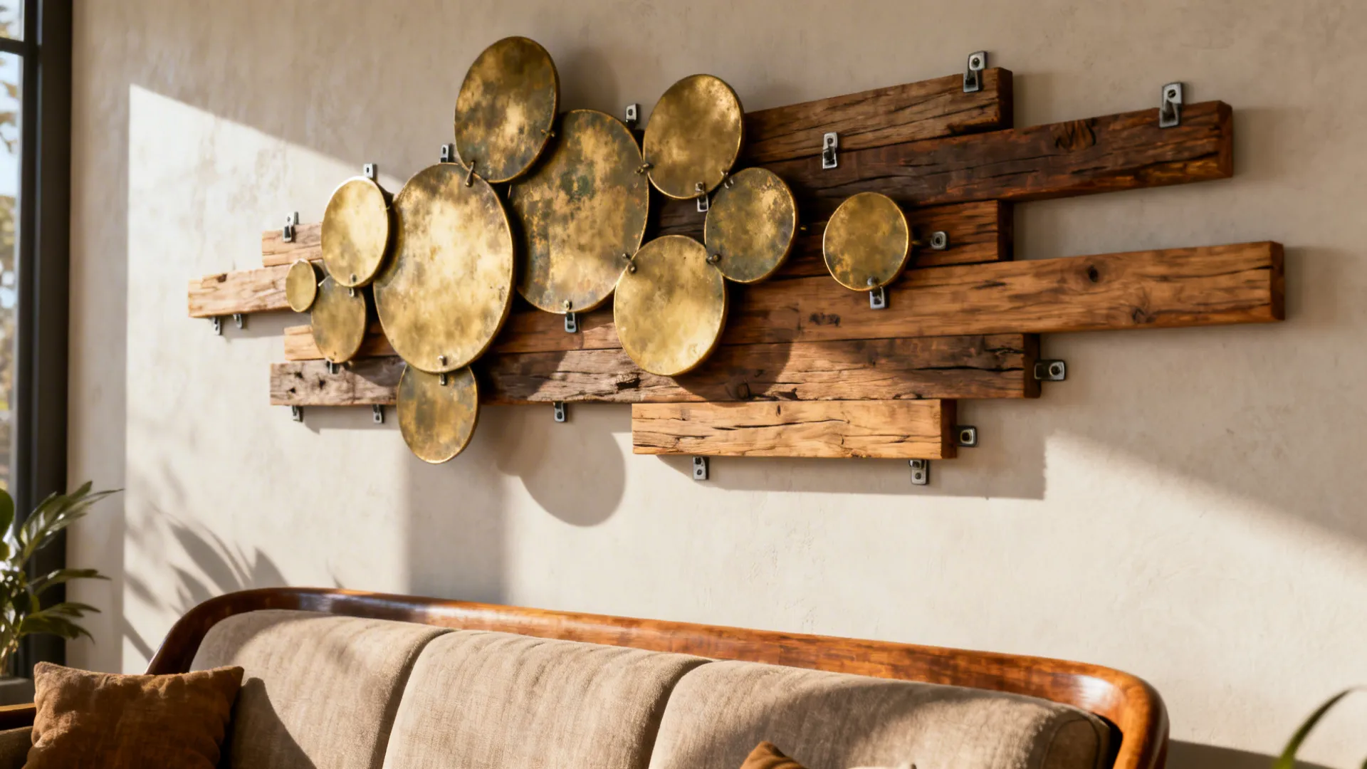 2. Mixed-material wall sculpture