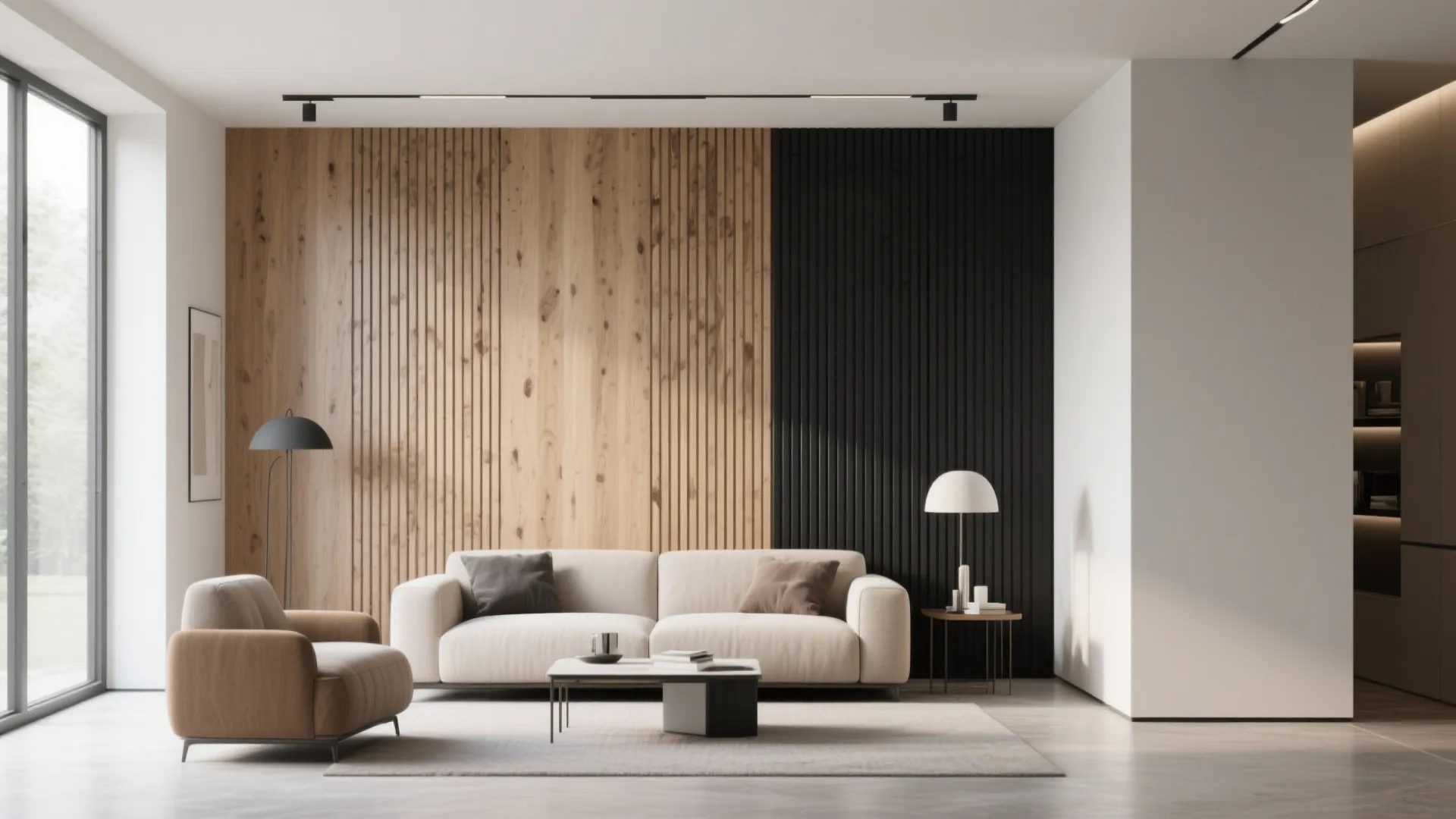 7. Mixed Material Slat Wall