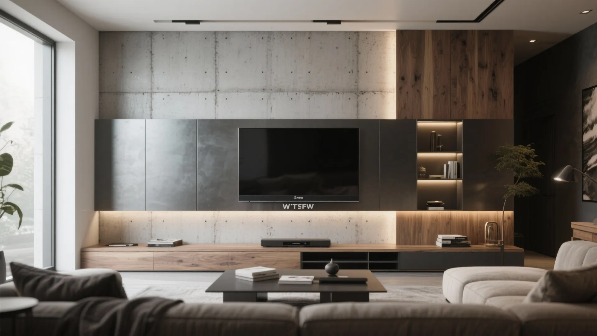 Mixed Material Statement Wall