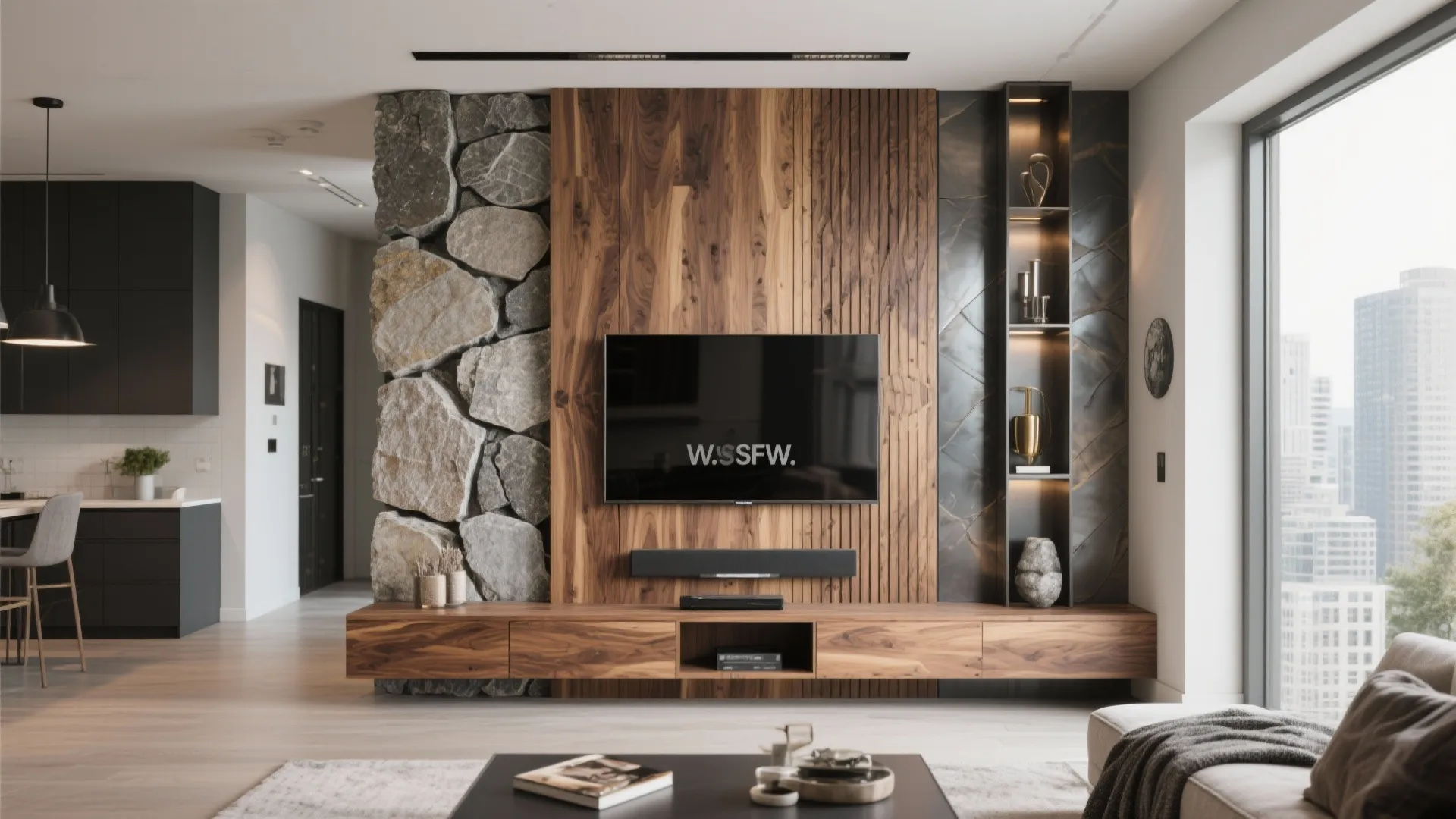 10. Mixed Material Feature Wall