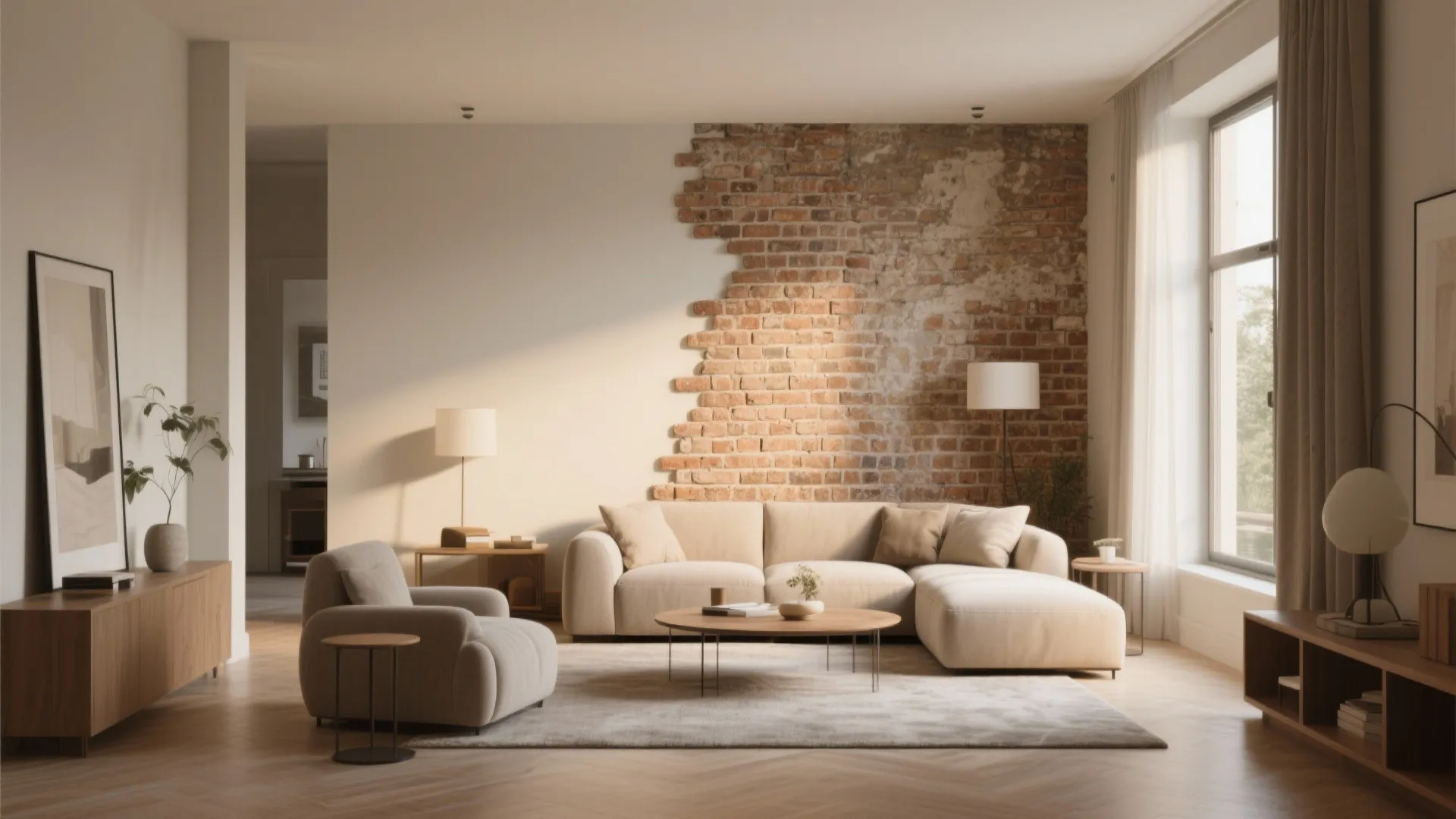 Mixed Material Feature Wall