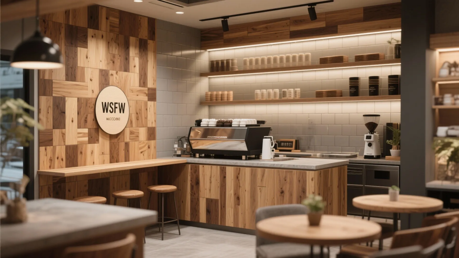 Mixed Material Wooden Tile Walls