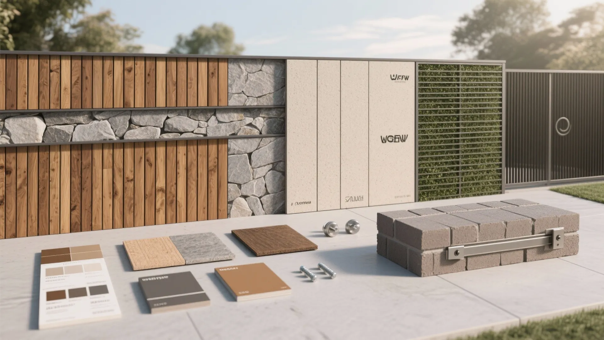 Mixed Materials: Timber, Stone Bands, and Smart Gates