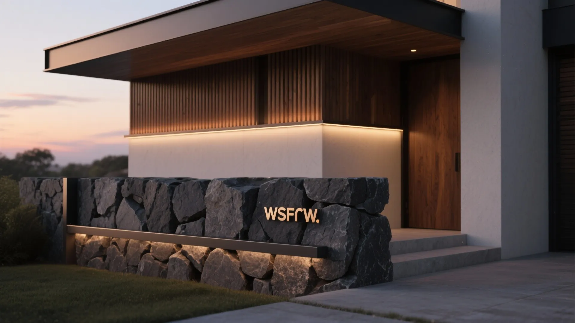 4) Mixed Materials: Stone Plinth, Metal Frame, Warm Accents