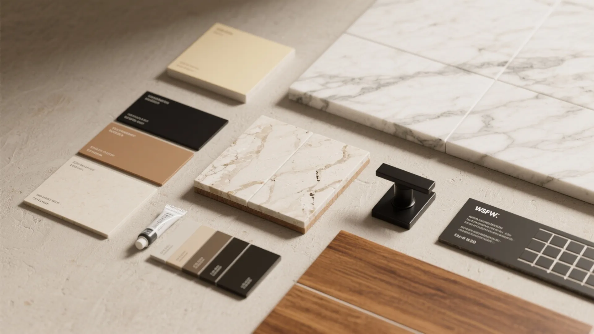 3. Mixed-materials approach: marble + engineered stone