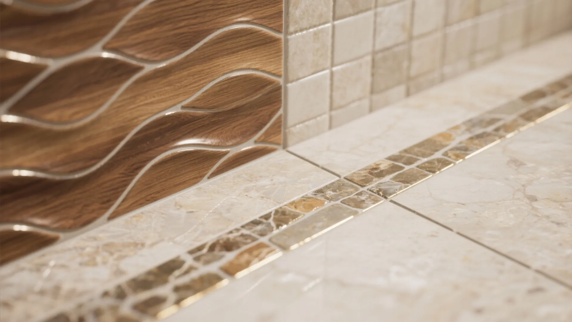 4. Mixed Materials — Tile plus Wood or Stone