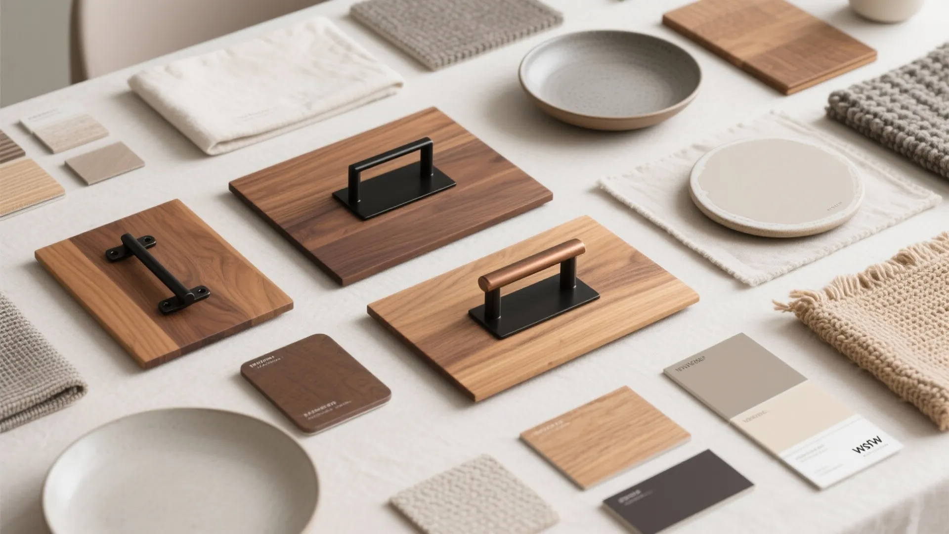Mixed Materials: Warm Wood, Matte Metal, and Natural Textiles