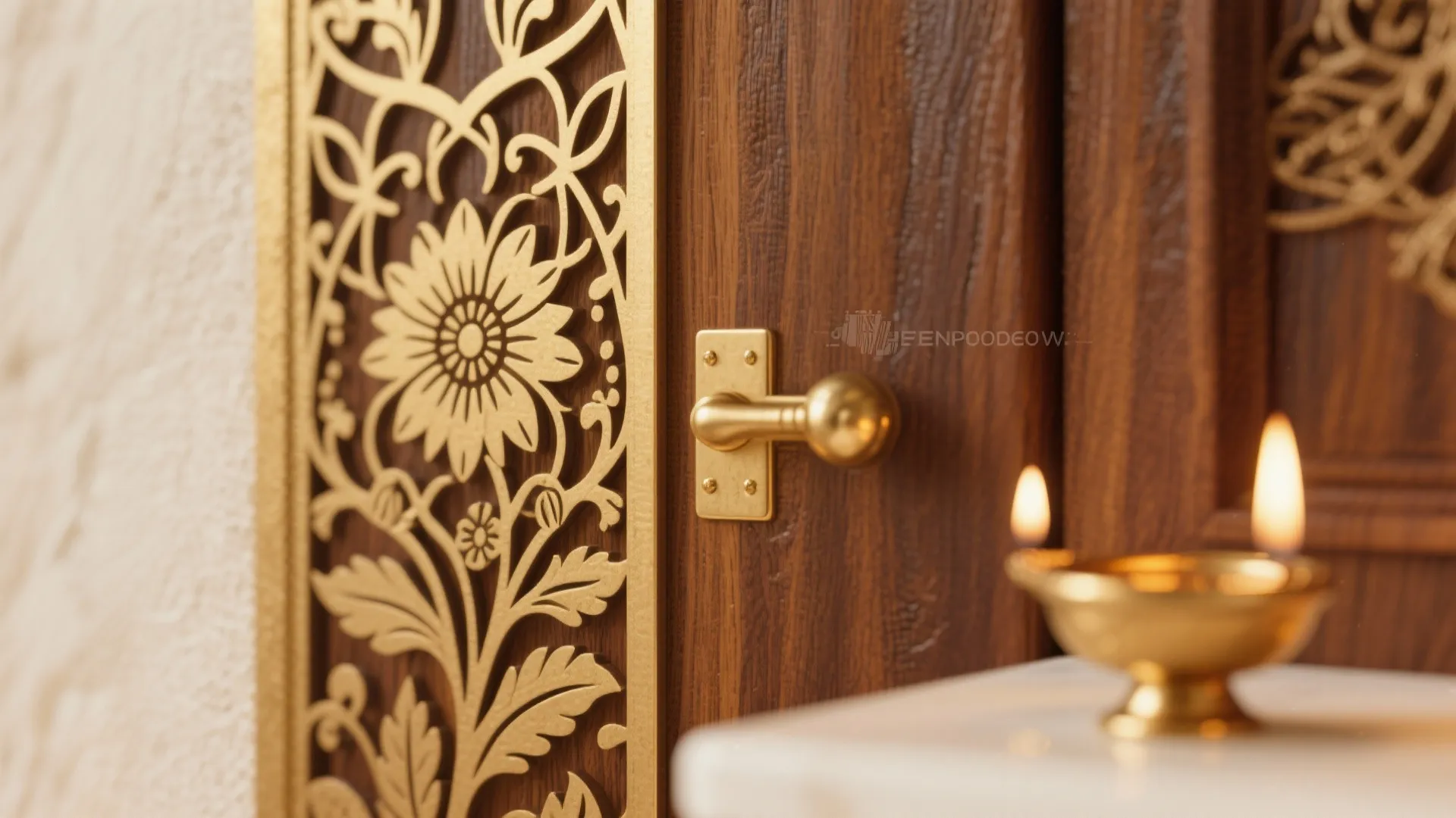Mixed Materials: Wood + Brass + CNC Floral Motifs