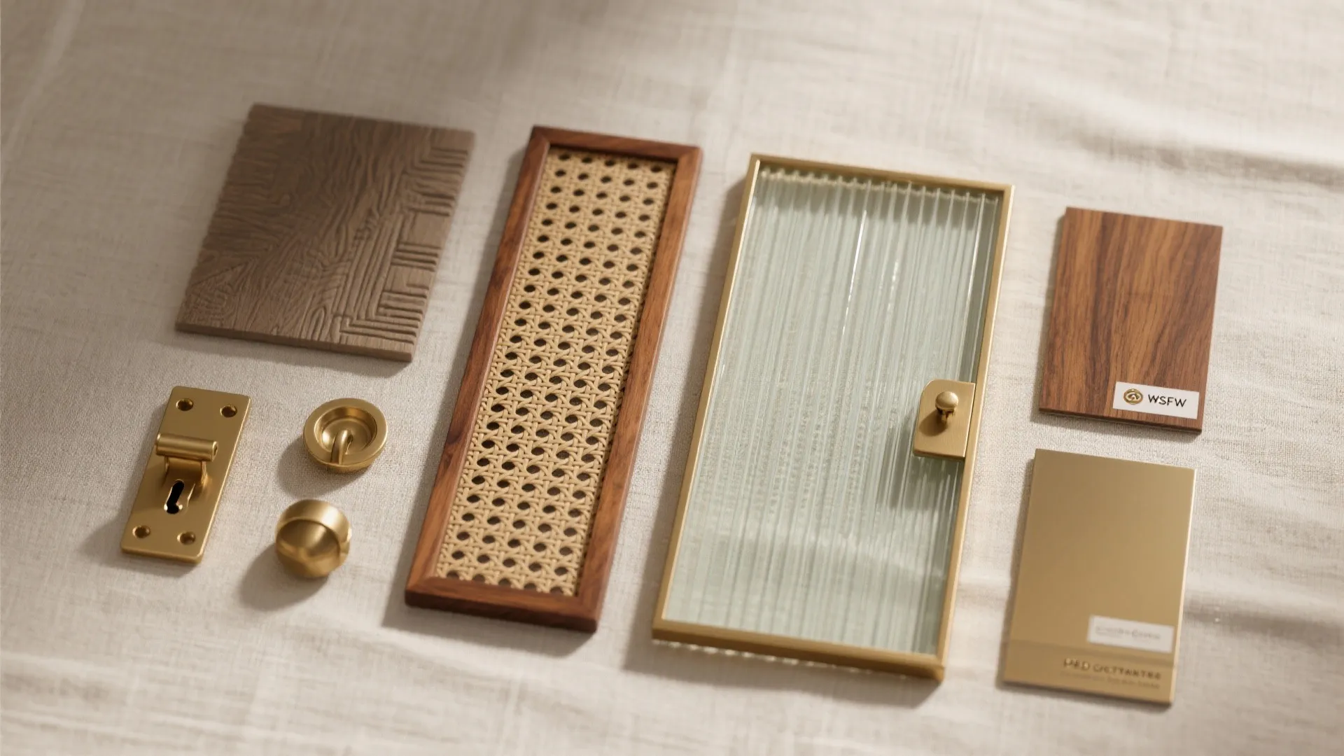 Mixed Materials: Fluted Glass + Cane or Rattan